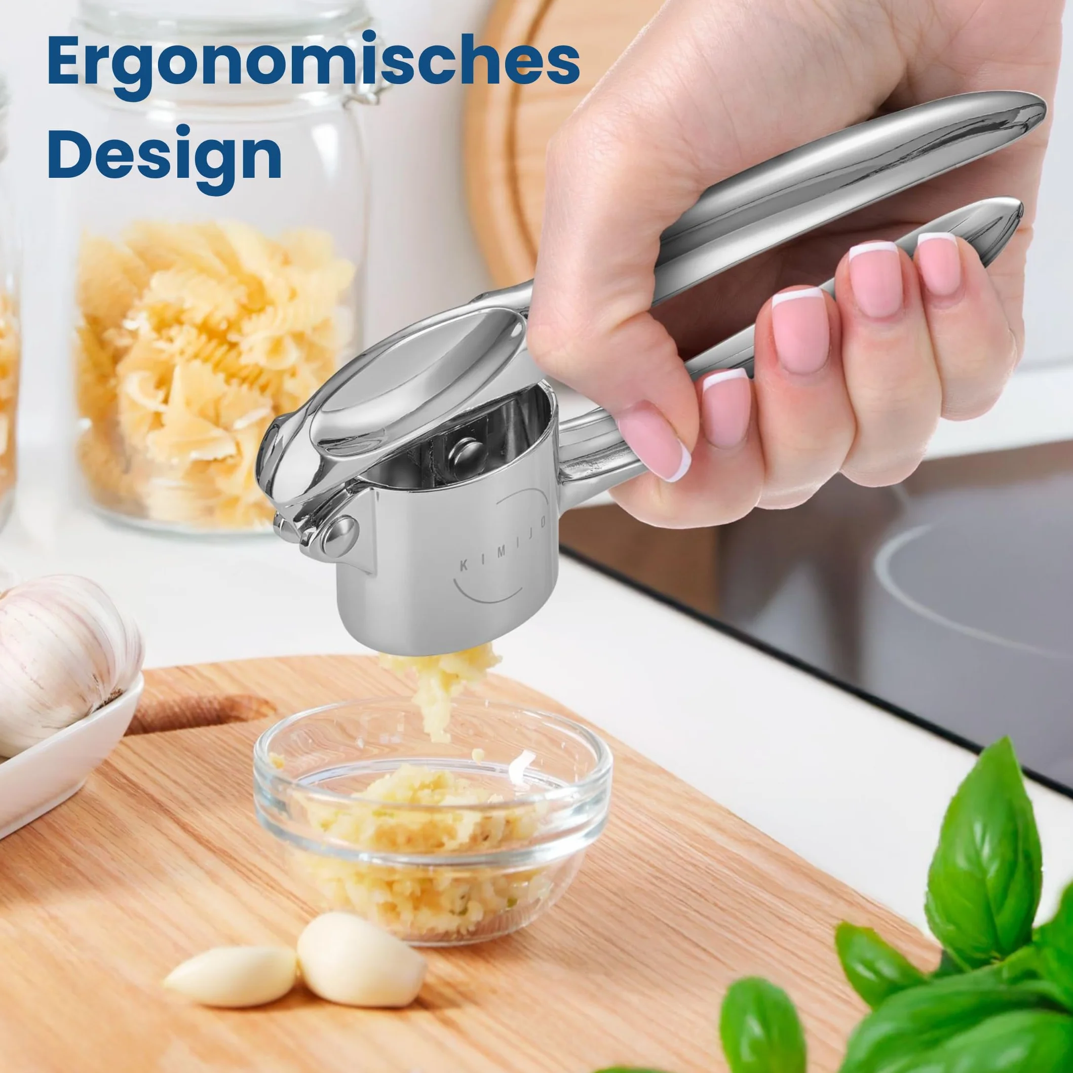 Wyciskarka do czosnku z litego odlewu cynkowego – wytrzymała i ergonomiczna wyciskarka do czosnku zapewnia bezproblemowe wyciskanie – nadaje się do mycia w zmywarce i nierdzewne – idealna do