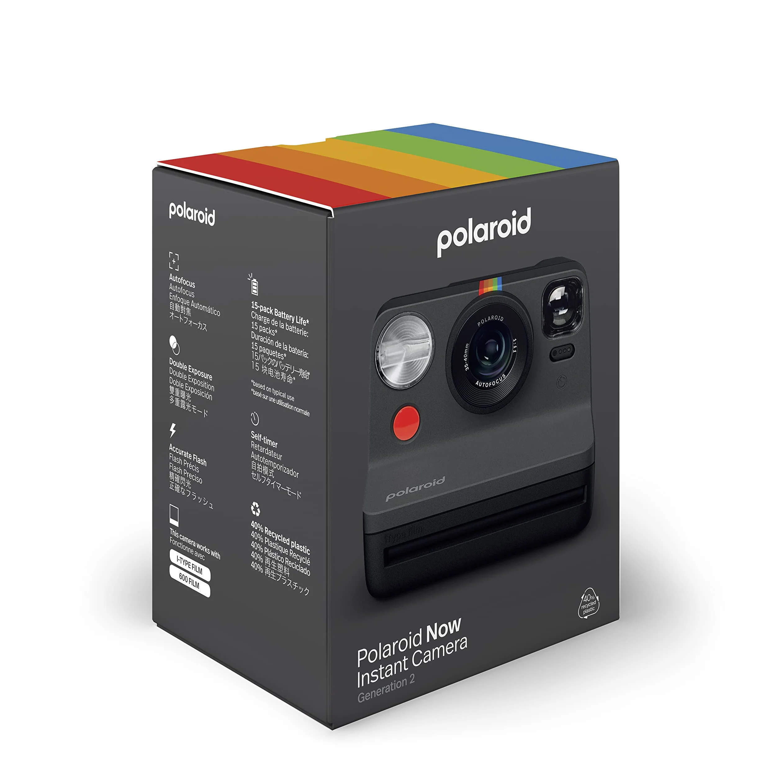Polaroid Now Gen 2 9095 Polaroid, Czarny, 15 Zdjęć