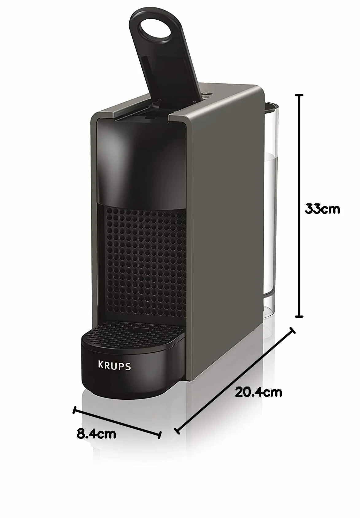 Nespresso Krups XN110BRD Mini ekspres do kawy Essenza | 0.6 L | 19 bar | tryb oszczędzania energii | szary | klasa energetyczna A