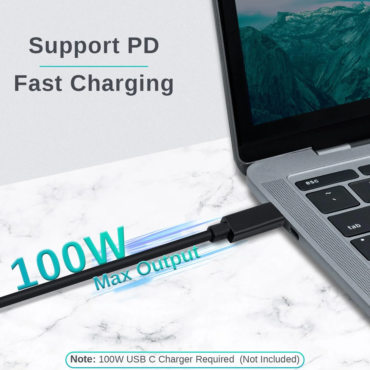 Mcbazel USB-C 4.0 Thunderbolt 4 Kabel 1 m: Szybkie Ładowanie 100 W, 40 Gb/s, 8K 60 Hz, Kompatybilny z Laptopami/MacBookami/Smartfonami/iPadami