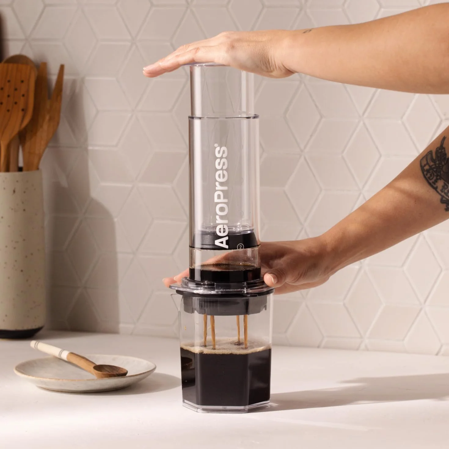 Nakładka filtra AeroPress XL z kontrolą przepływu do kawy espresso, latte, cold brew