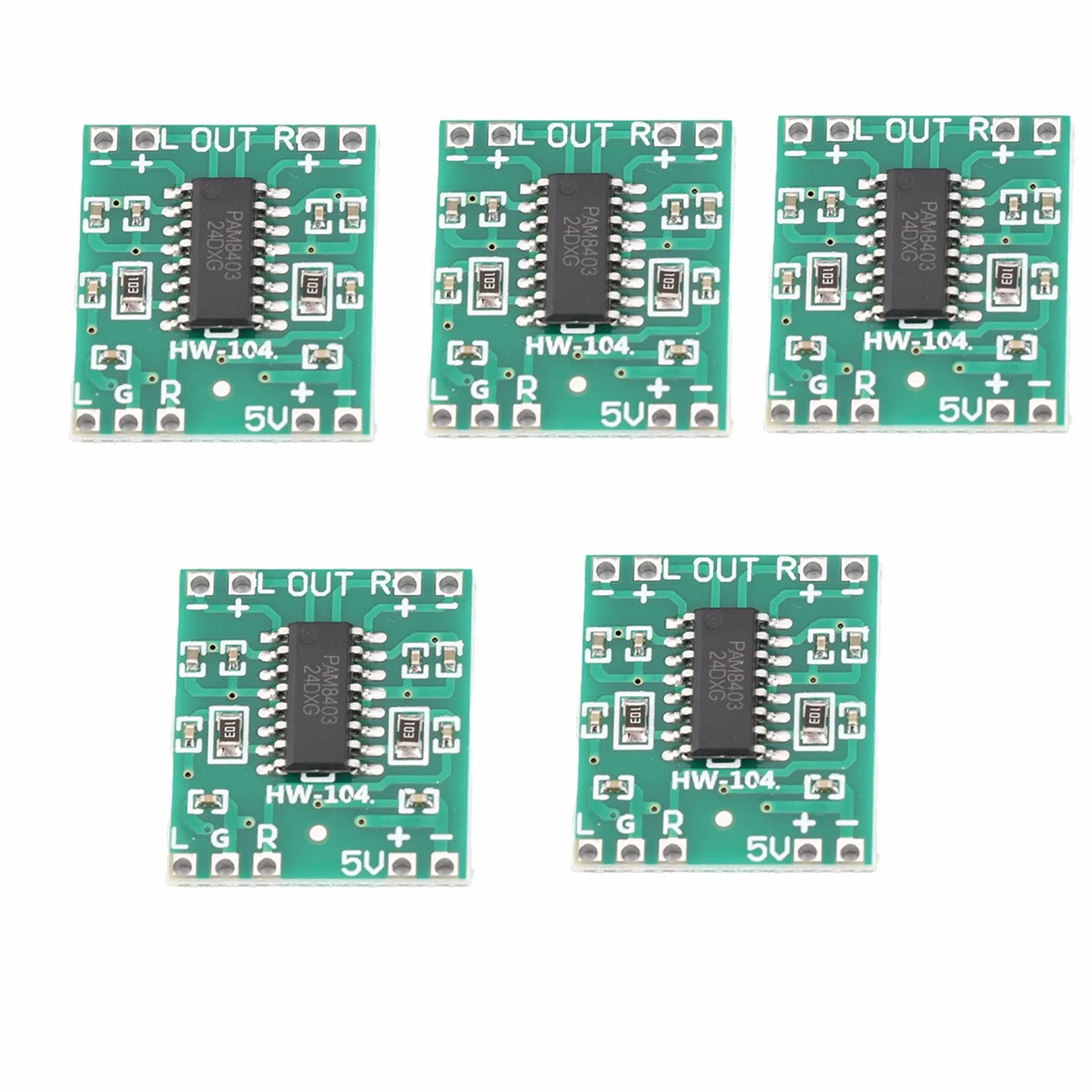 5 sztuk płyta wzmacniacza mocy 3 W + 3 W typ D PAM8403 cyfrowy wzmacniacz audio moduł wzmacniacza mocy 2.5 V-5.5 V dwukanałowy wysoka wydajność 90% zasilany przez USB opakowanie wielokrotnego użytku socialme-eu