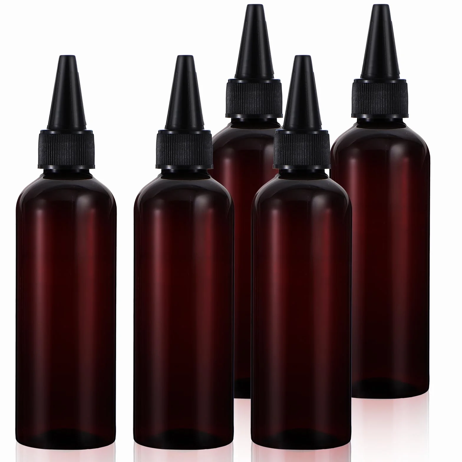 Sibba 5 szt. Butelka z aplikatorem do koloru włosów, butelki do farbowania włosów, butelka z aplikatorem oleju, puste plastikowe butelki wielokrotnego użytku Twist Top Cap do salonu farbowanie olejne