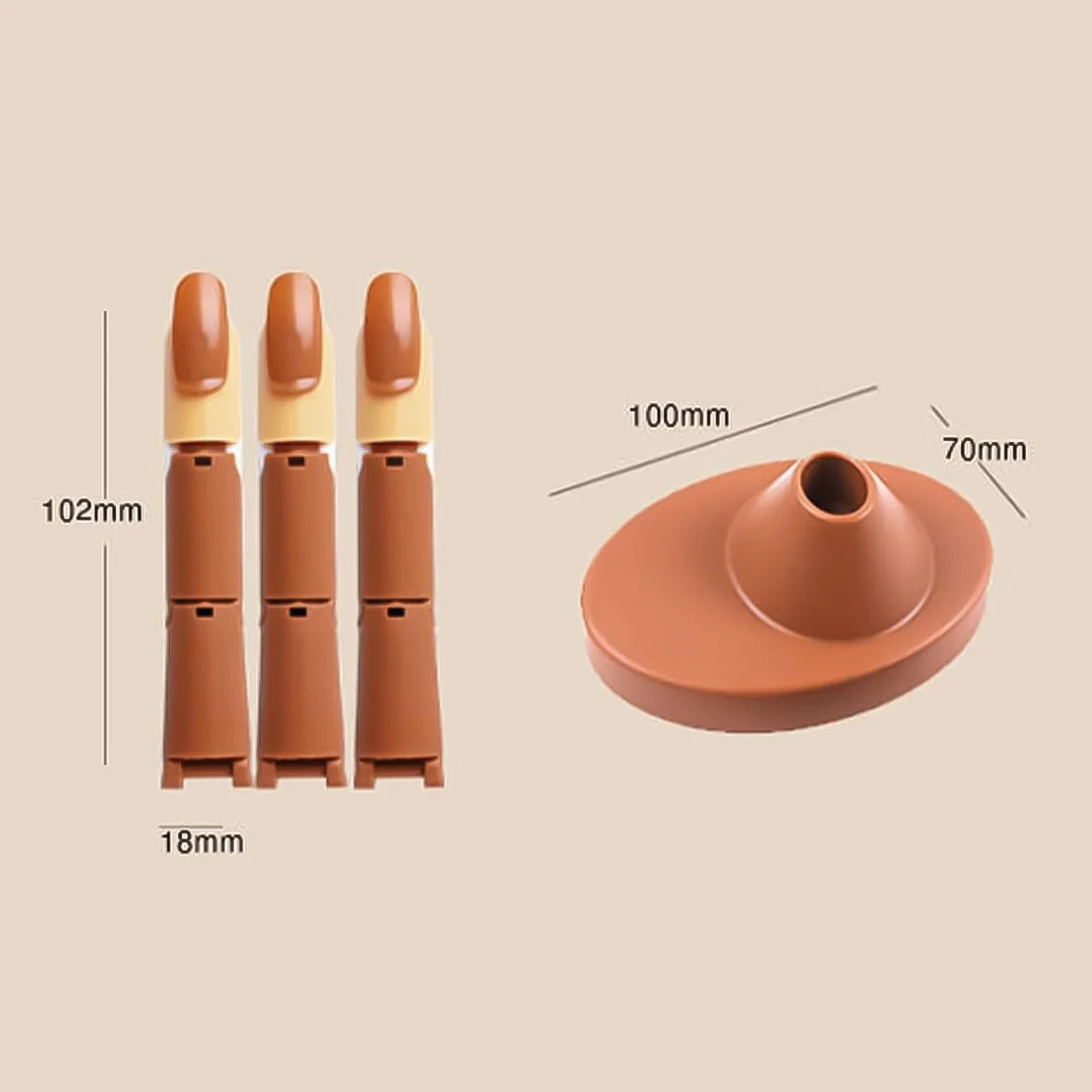 Sarini 3 szt. Regulowany palec do ćwiczeń 100 szt. Wymienne końcówki do paznokci Ćwicz model Zestaw do paznokci akrylowych do manicure