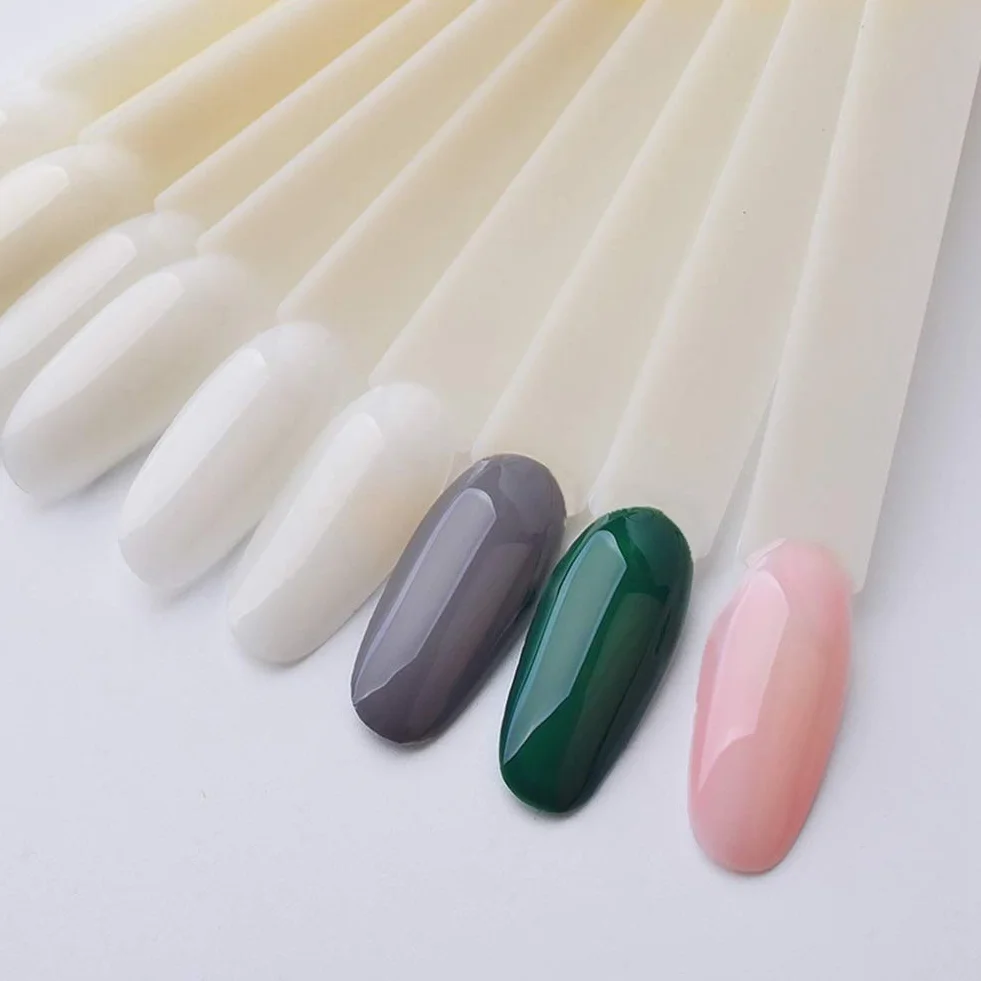 Paleta kolorów do paznokci, 50 sztuk kart wyświetlacza w kształcie wachlarza, okrągła głowa, narzędzia do ćwiczeń, zestaw do projektowania paznokci (01)