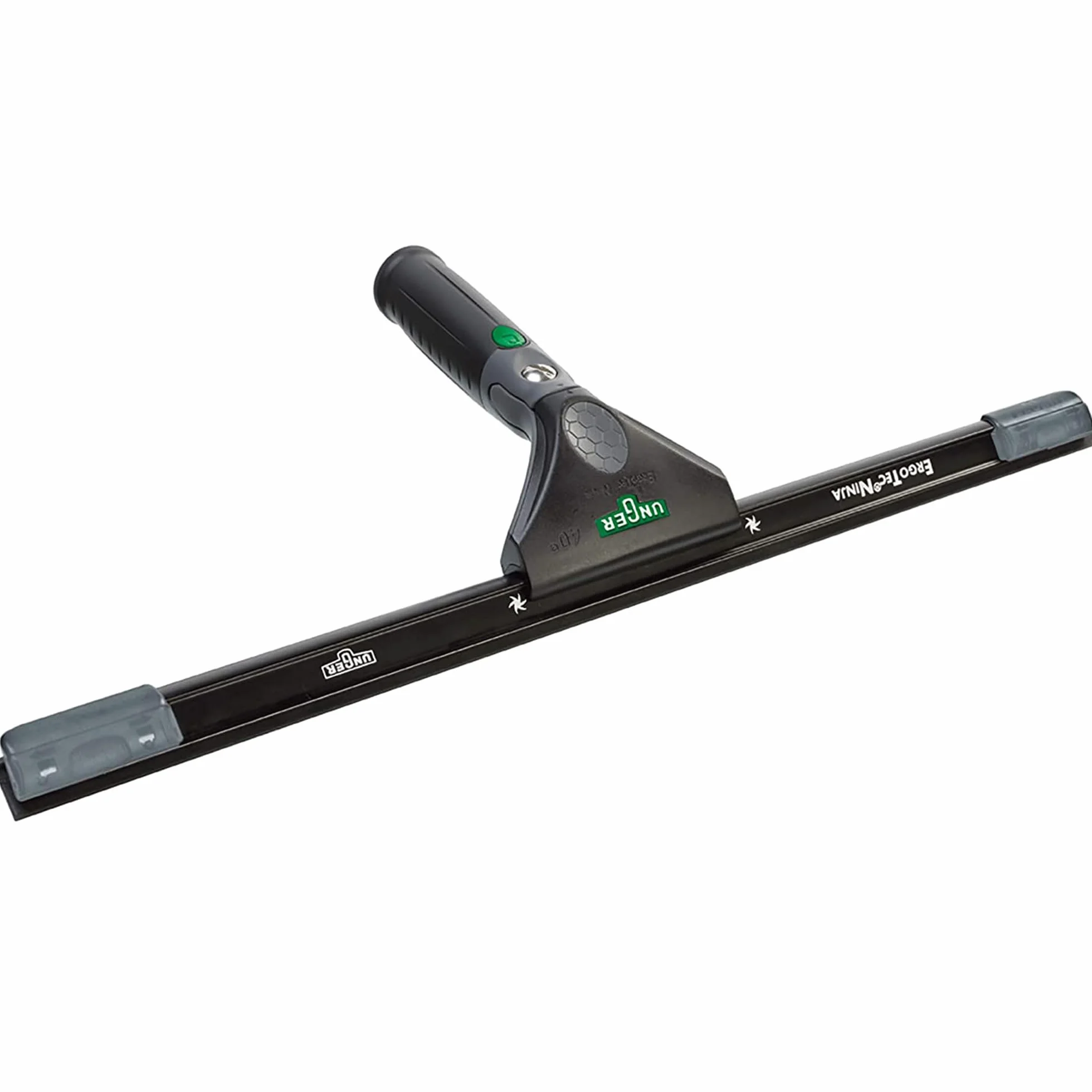 UNGER ErgoTec Ninja myjka do okien 40° (szerokość 45 cm, ergonomiczny uchwyt, z miękką gumą, dwie gumowe pozycje, ściągaczka do okien z funkcją wychylenia) EN450