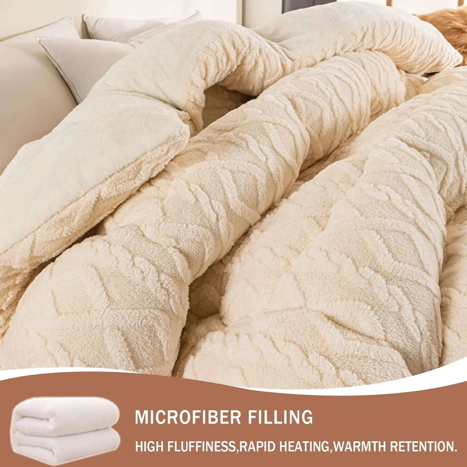 Koc zimowy z hibiskusa 150x200cm 3kg Beige