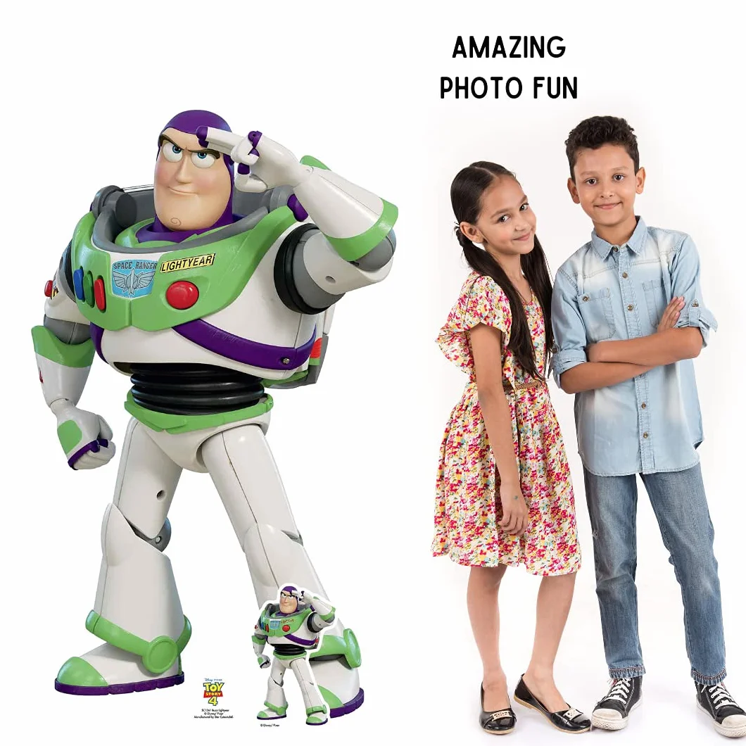 Toy Story 4 Lifesize Cardboard Cutout Buzz Astral Saluting z darmowym kartonem stacjonarnym Standee 129 cm wysokości