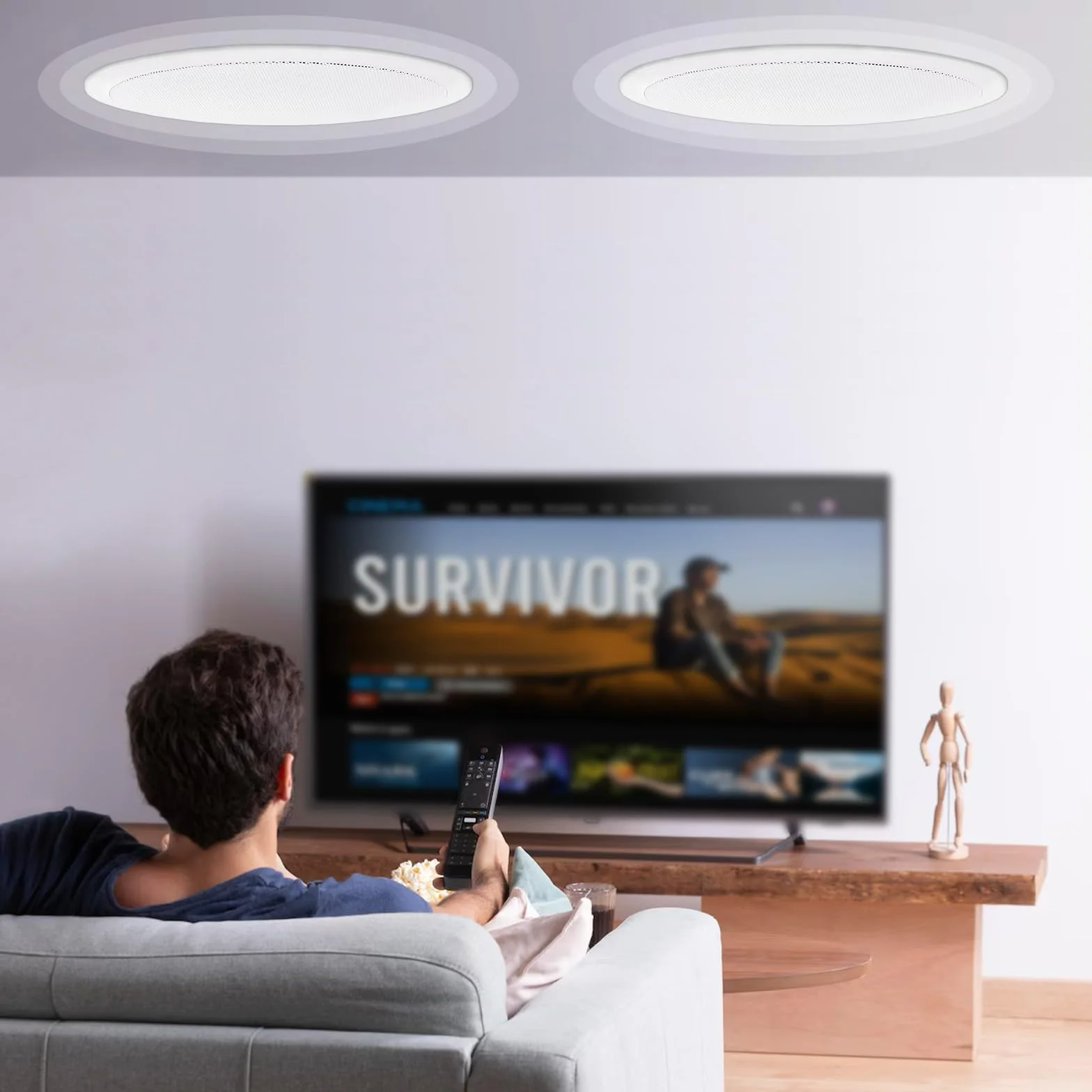VEVOR 2 sztuki głośników sufitowych 20 cm, 50 W, system głośników do zabudowy w suficie i ścianie, impedancja 89 dB, do domu, kuchni, salonu, sypialni lub zadaszonych werand