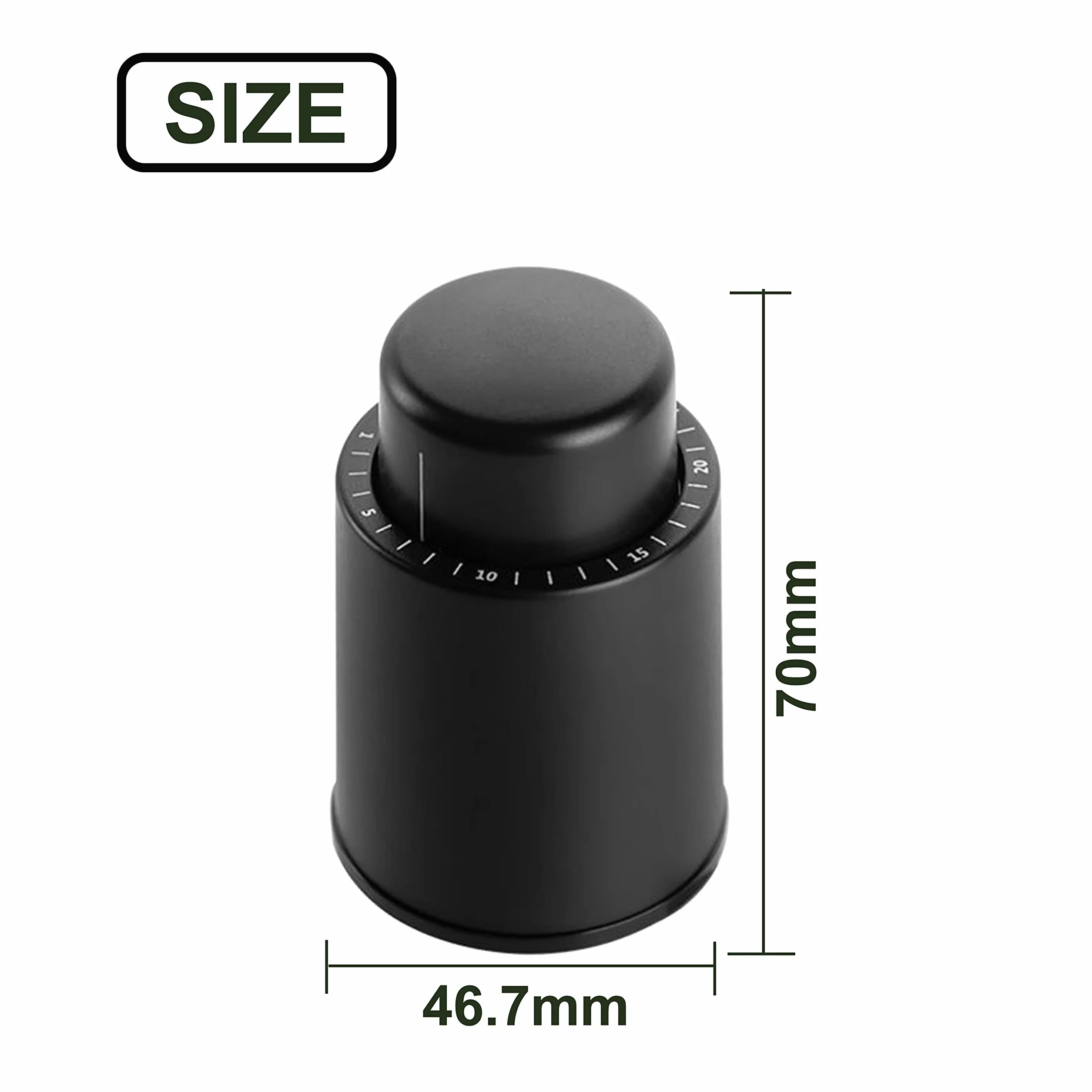 [2 PACK] Zatyczki do wina, zatyczki do wina wielokrotnego użytku, próżniowy pojemnik na wino z zapisem skali czasu, korki do pomp próżniowych oszczędzające wino Utrzymuj wino naprawdę świeże
