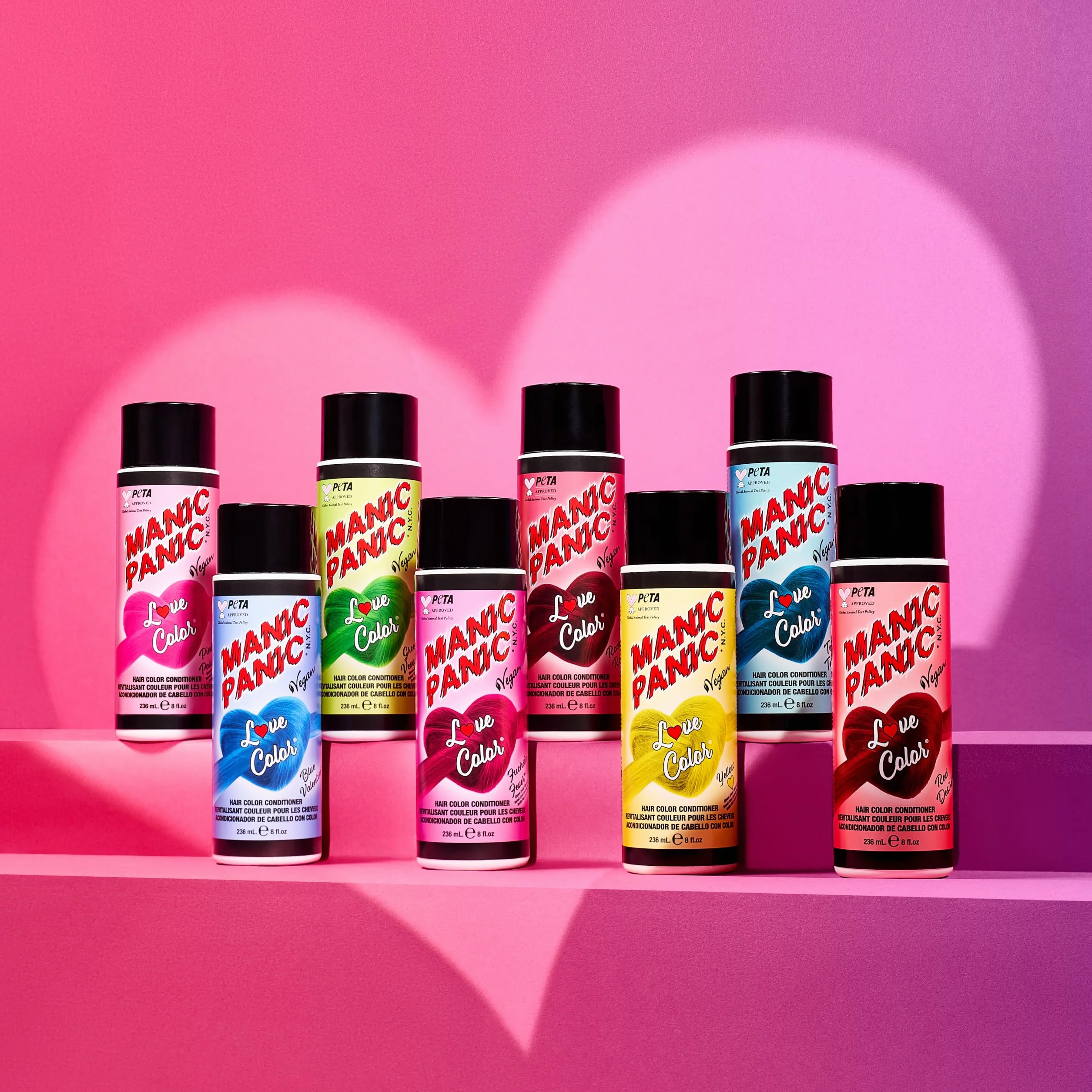 Manic Panic Love Color – Vibrant Desire Red, wegański i nietestowany na zwierzętach, 236 ml