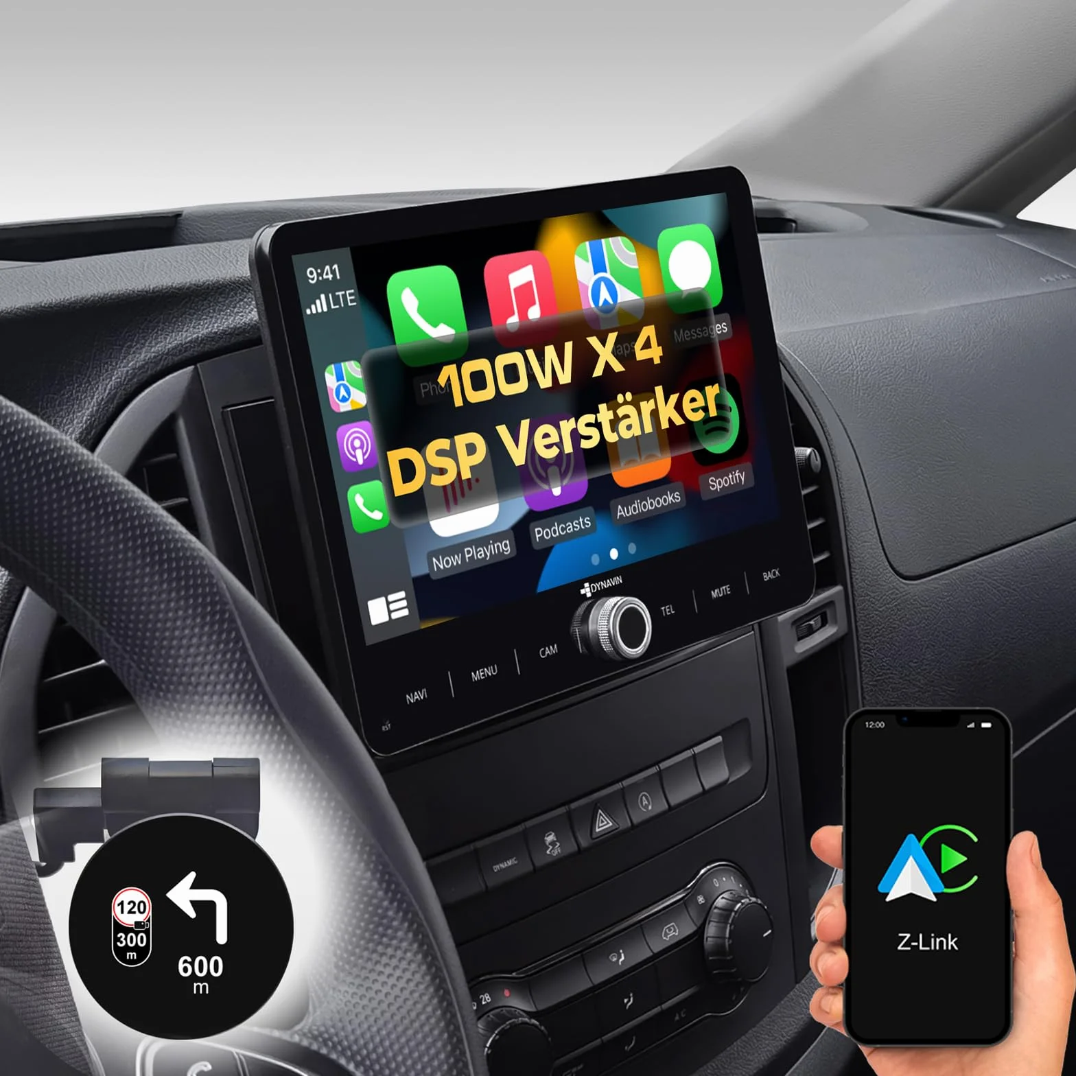 DYNAVIN Radio samochodowe z systemem Android do Mercedes Sprinter Vito Viano W639 klasa A: 10,1 cala radio z bezprzewodowym Carplay i Android Auto | wyświetlacz Head-up | w zestawie DAB+; D9-MB10V