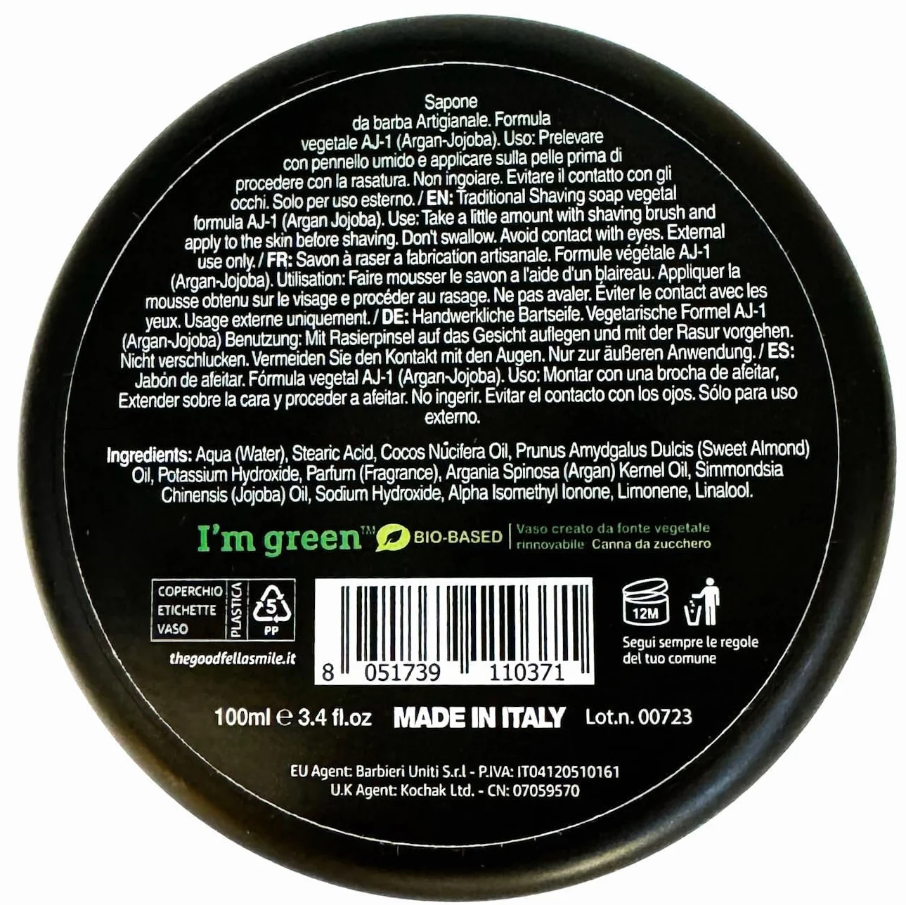 THE GOODFELLAS' SMILE Abysso tradycyjne mydło do golenia. Made in Italy, 100 g
