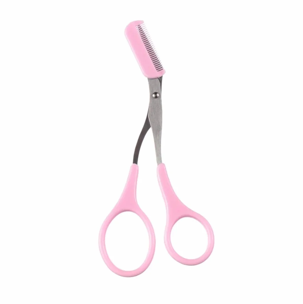 Eyebrow Shaper – przerzedzanie krzaczastych brwi nożyczkami i grzebieniem – nasadka (różowy)