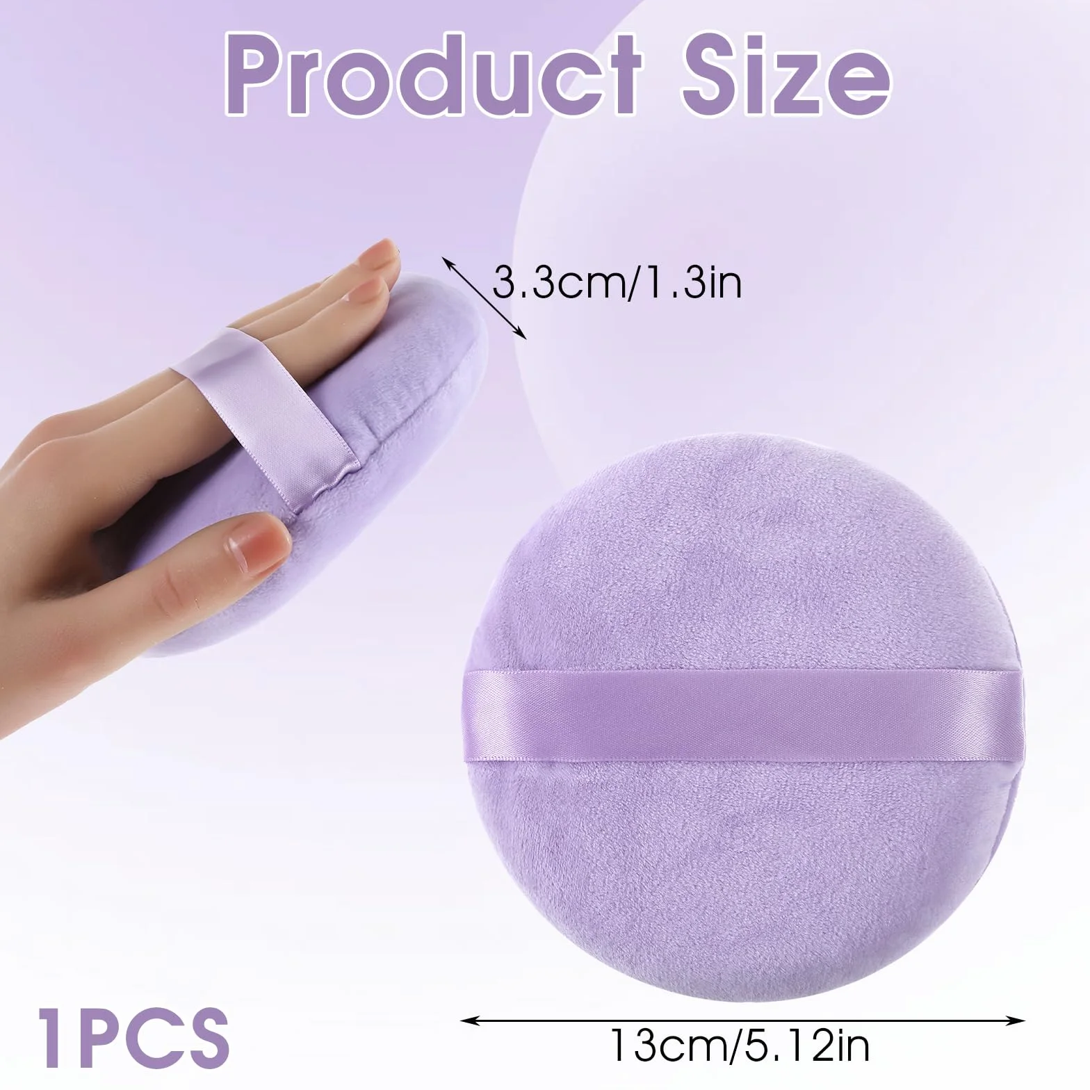 Giantree 13 cm duży pudr, gąbeczka do makijażu, puder, okrągły pudr, do ciała, nadaje się do prania, wielokrotnego użytku, narzędzie do makijażu dla niemowląt, pudru sypkiego (1 sztuka)