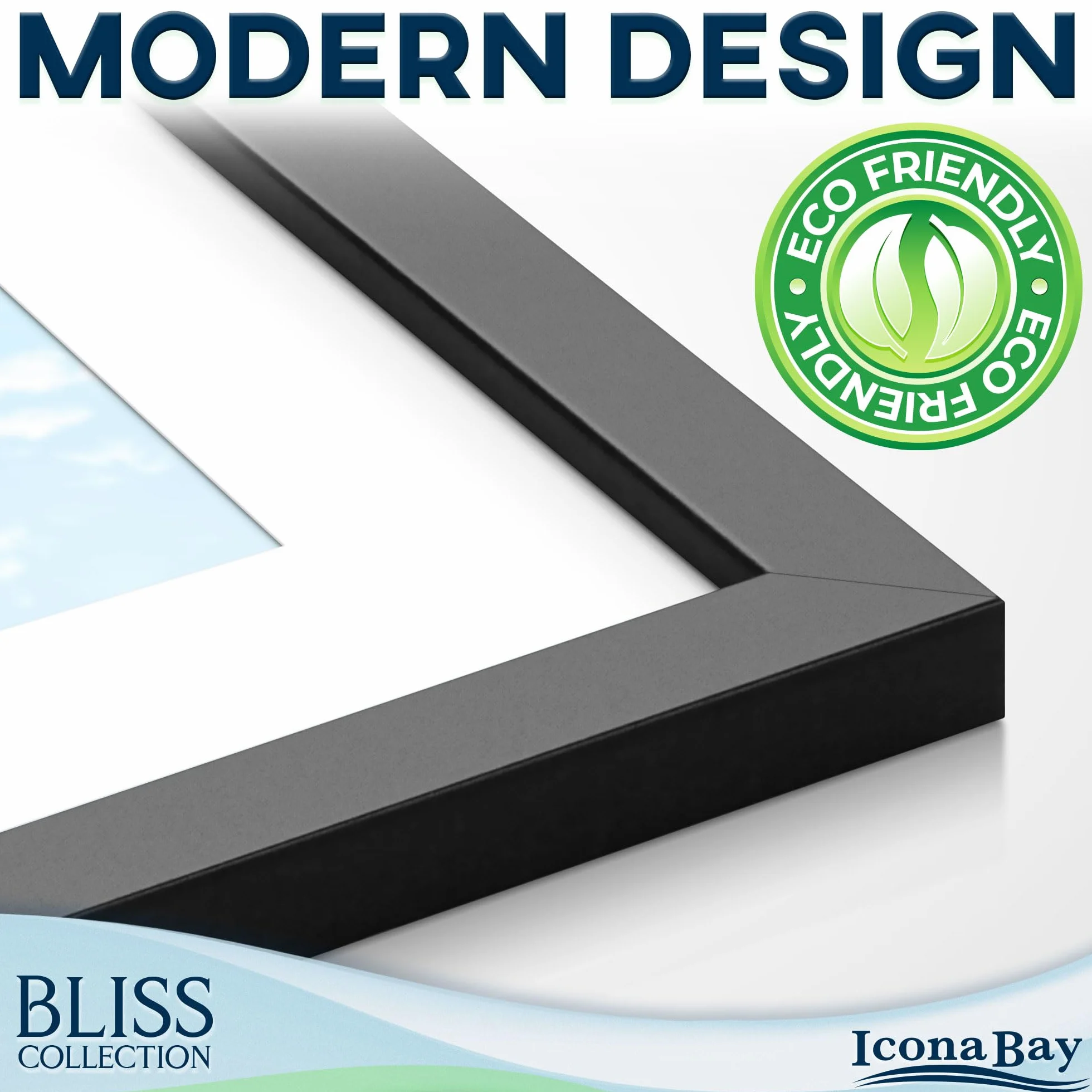 Icona Bay 30.5x30.5 cm Square Picture Frame Black Wood Composite Bliss Collection