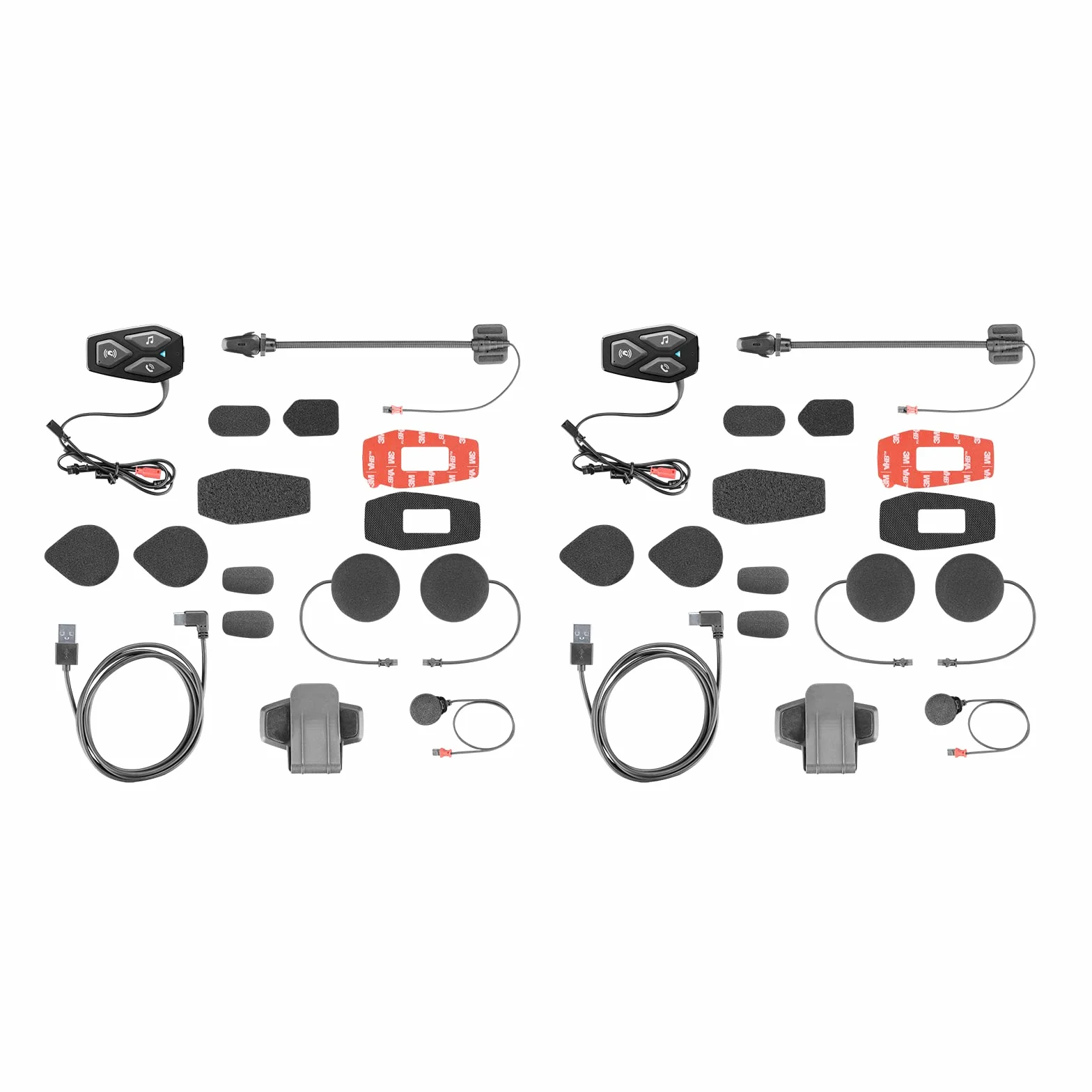 INTERPHONE U-COM3 | Podwójne | Bluetooth 5.1 Motocykl motocyklowy motocykl motocyklowy, 32 mm słuchawki, motocykl I Używam motocykli, odległość 500 m, 10 godzin autonomii, muzyka, GPS, IP67 Waterproof