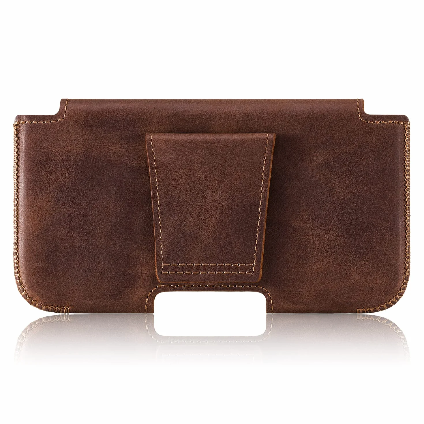 SURAZO Premium 100% skóra naturalna pokrowiec na pasek do Samsung Galaxy S24 FE pokrowiec skórzany – poziome etui na telefon komórkowy kabura [pełna skóra etui na telefon komórkowy] [szlufka na pasek]
