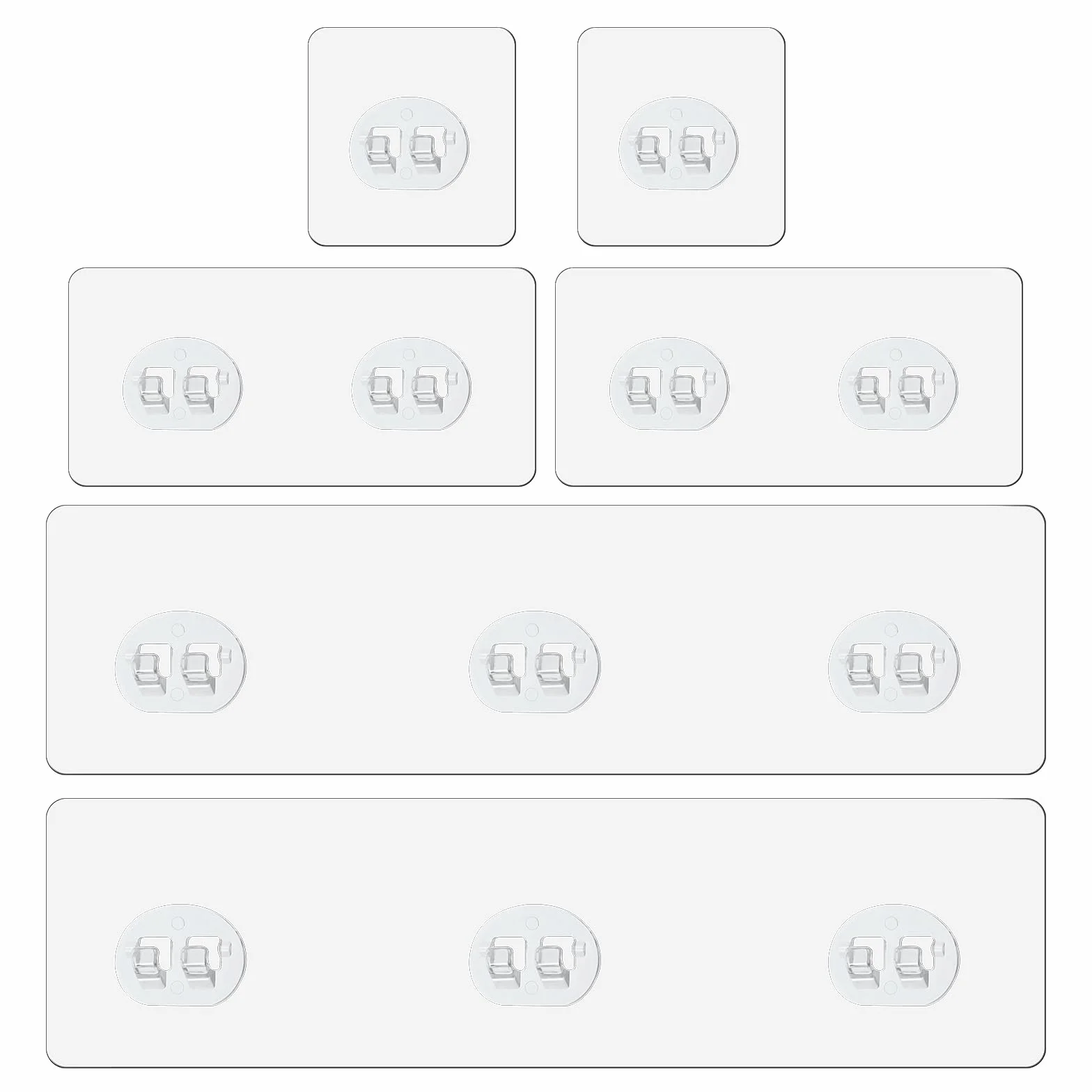 WLLHYF 6 szt. samoprzylepnych haczyków prysznicowych, zamiennik, przezroczysty, mocny pasek z haczykiem, wodoodporny, bez wiercenia, organizer na mydło, stojaki kuchenne, półki narożne łazienkowe (6)