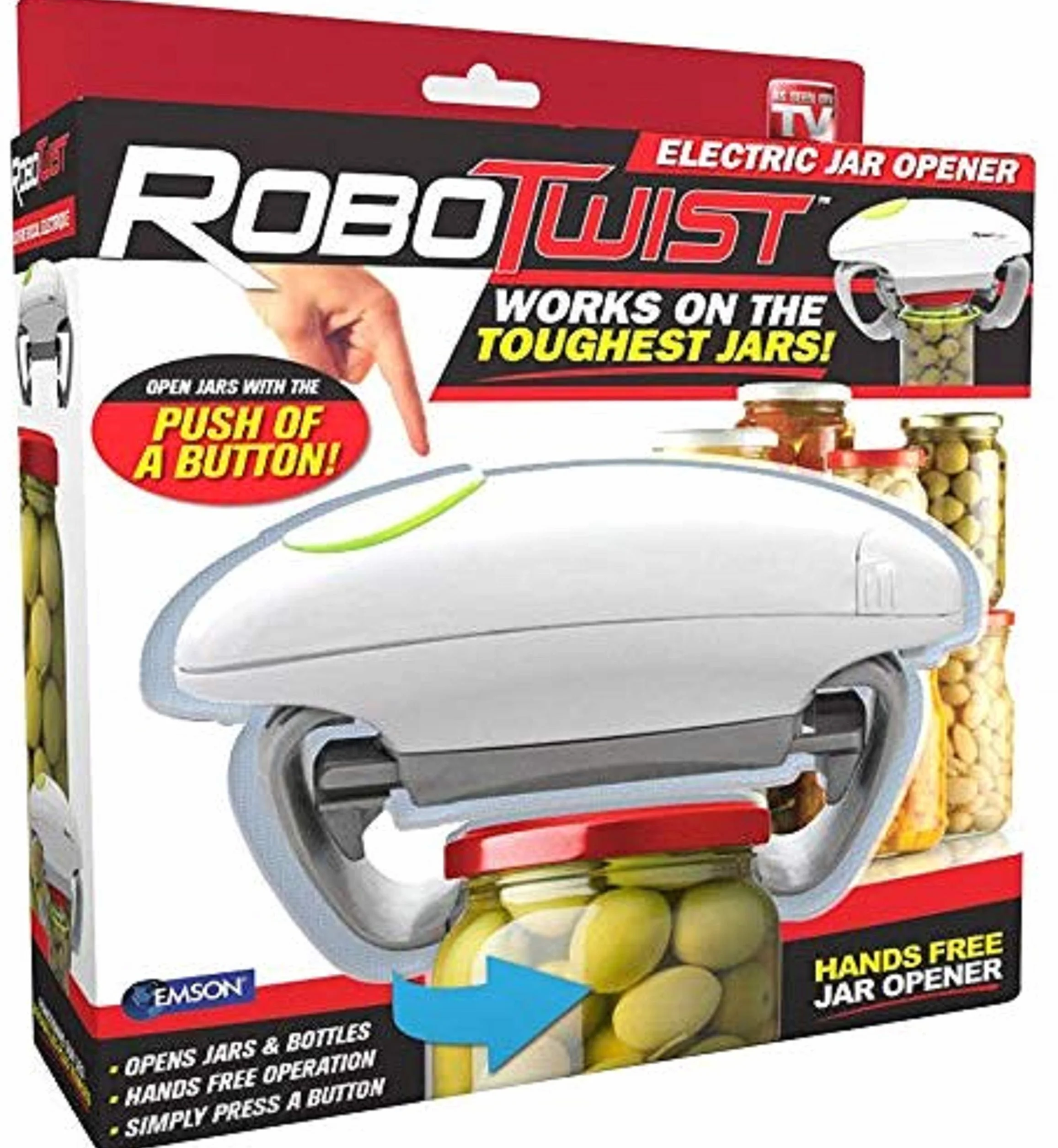 Robo Twist Elektryczny otwieracz do słoików – oryginalny elektryczny otwieracz do słoików RoboTwist One Touch