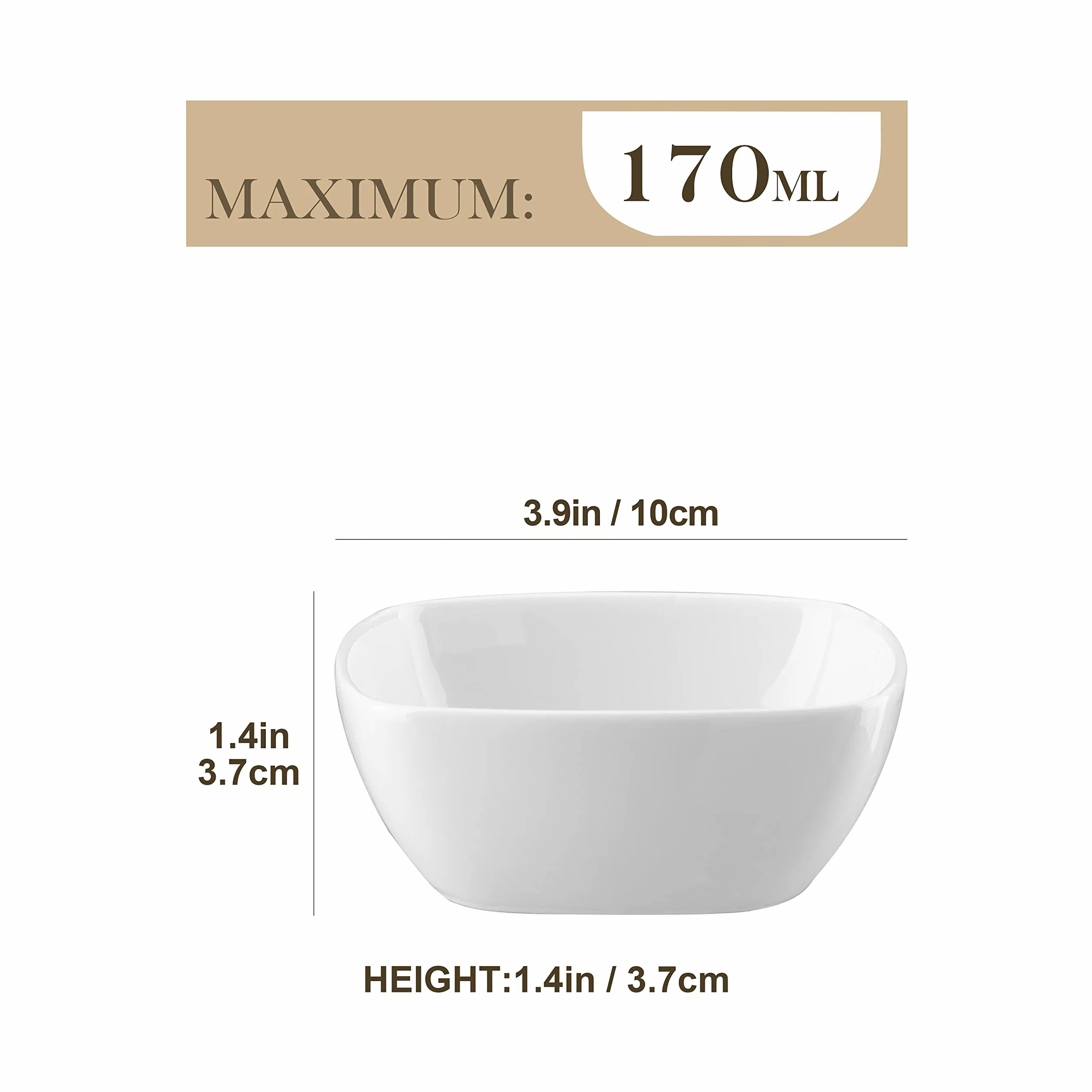 Malacasa Ramekin Series 6 sztuk porcelanowe 10 cm 170 ml miski do przekąsek