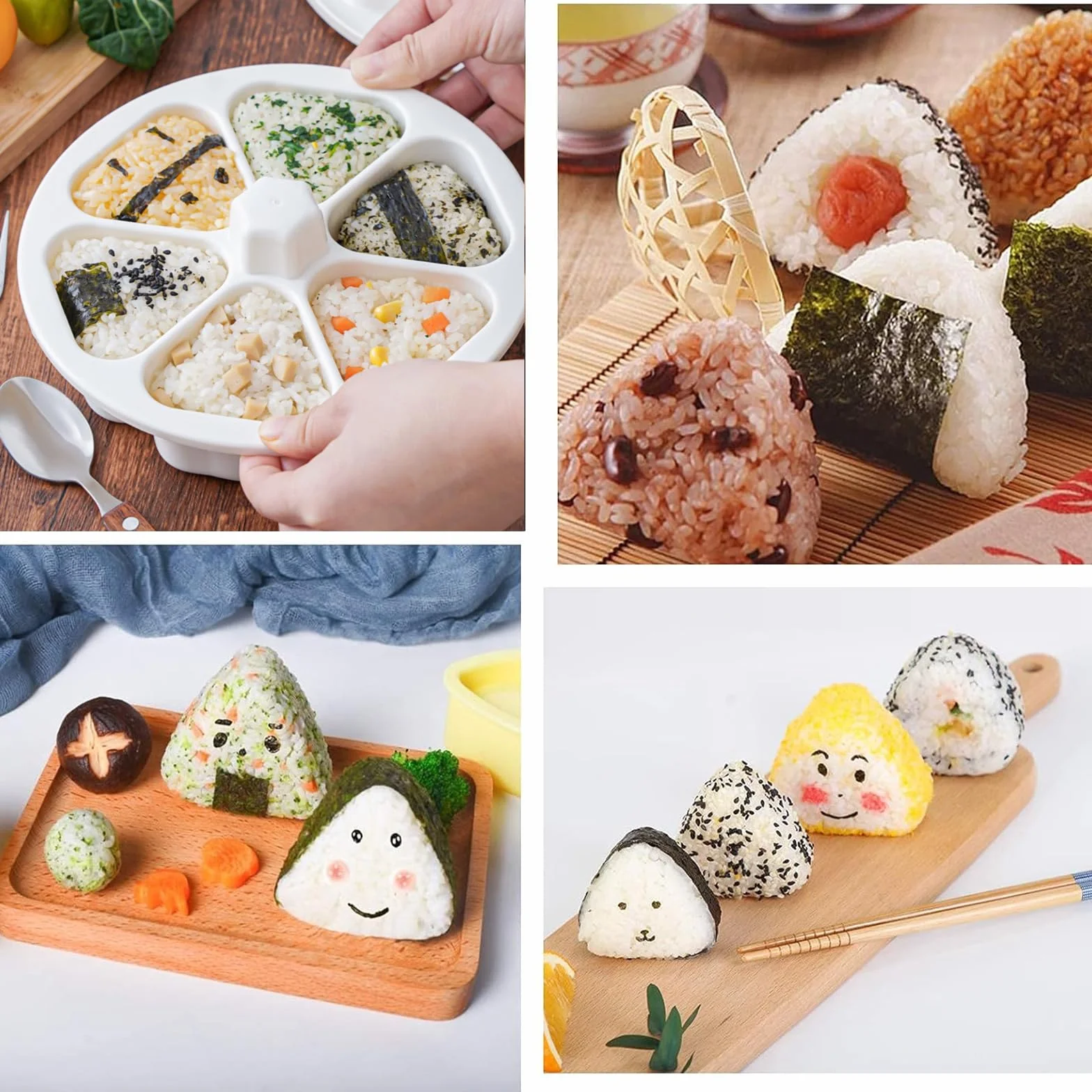 Foremka do Onigiri 6 w 1, Trójkątna, Silikonowa, Oryginalna Forma