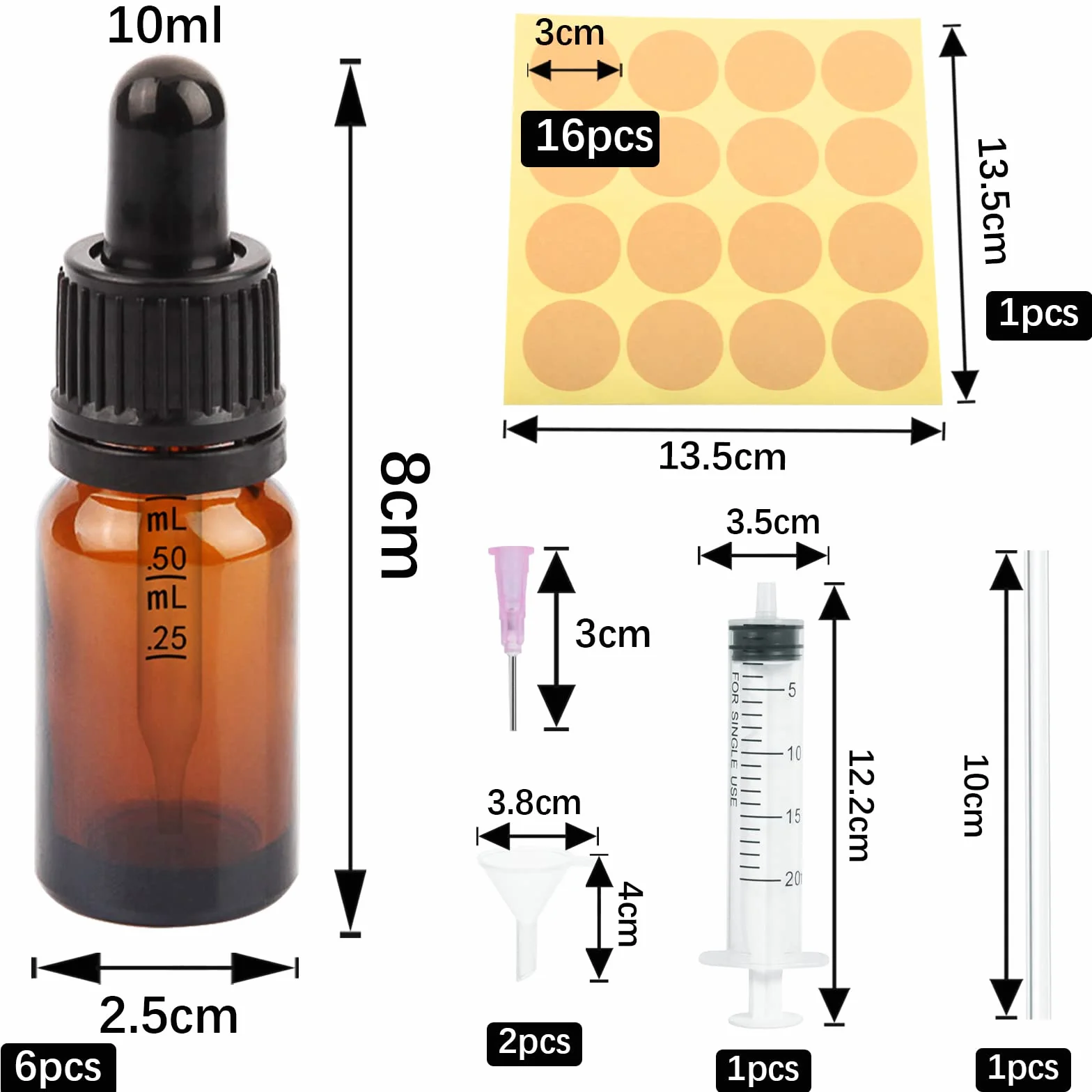 Nuts OT nuts Amber szklana butelka z zakraplaczem 10 ml butelki z pipetą 6 sztuk szklany zakraplacz i 5 akcesoriów pomocniczych do masażu olejków eterycznych zapach aromaterapia laboratoryjna
