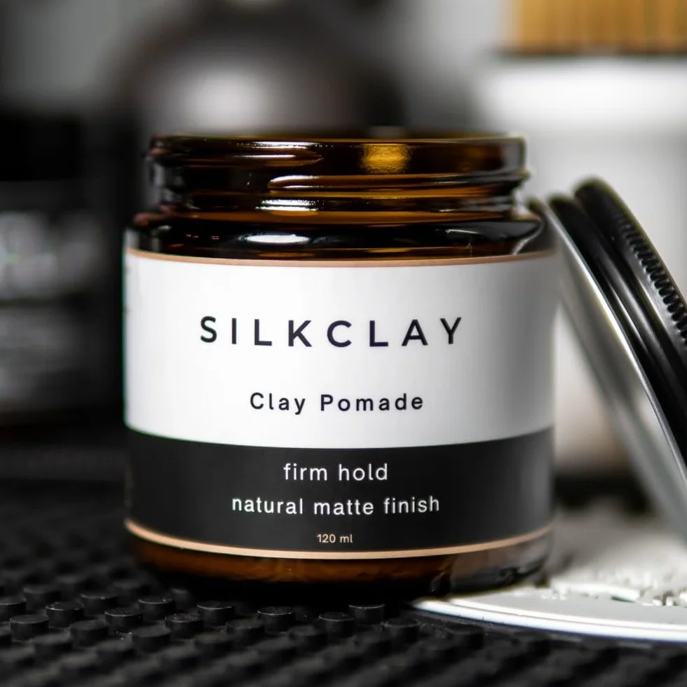 SILKCLAY Clay pomada 120 ml, matowa pomada do stylizacji włosów, mocne trzymanie, naturalne matowe wykończenie