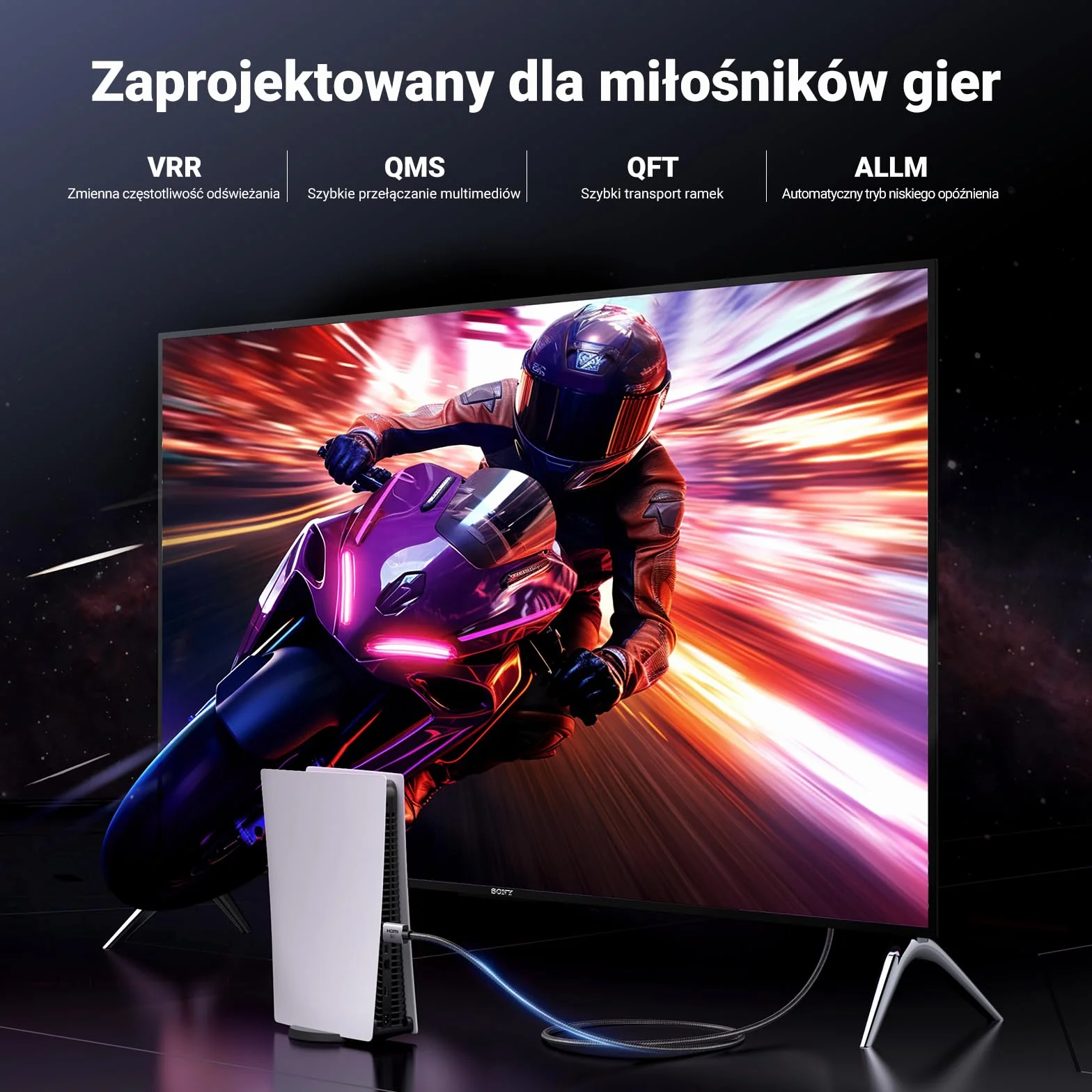 UGREEN Kabel HDMI 2.1 8K 60Hz 4K 240Hz 165Hz 144Hz 120Hz 48Gbit/s High Speed, Kabel HDMI 2.1 Ultra HD eARC HDR 10+ HDCP Dolby Vision VRR Kompatybilny z TV/PS5/PS4/ Xbox Series X/Monitor/Laptop (3M)