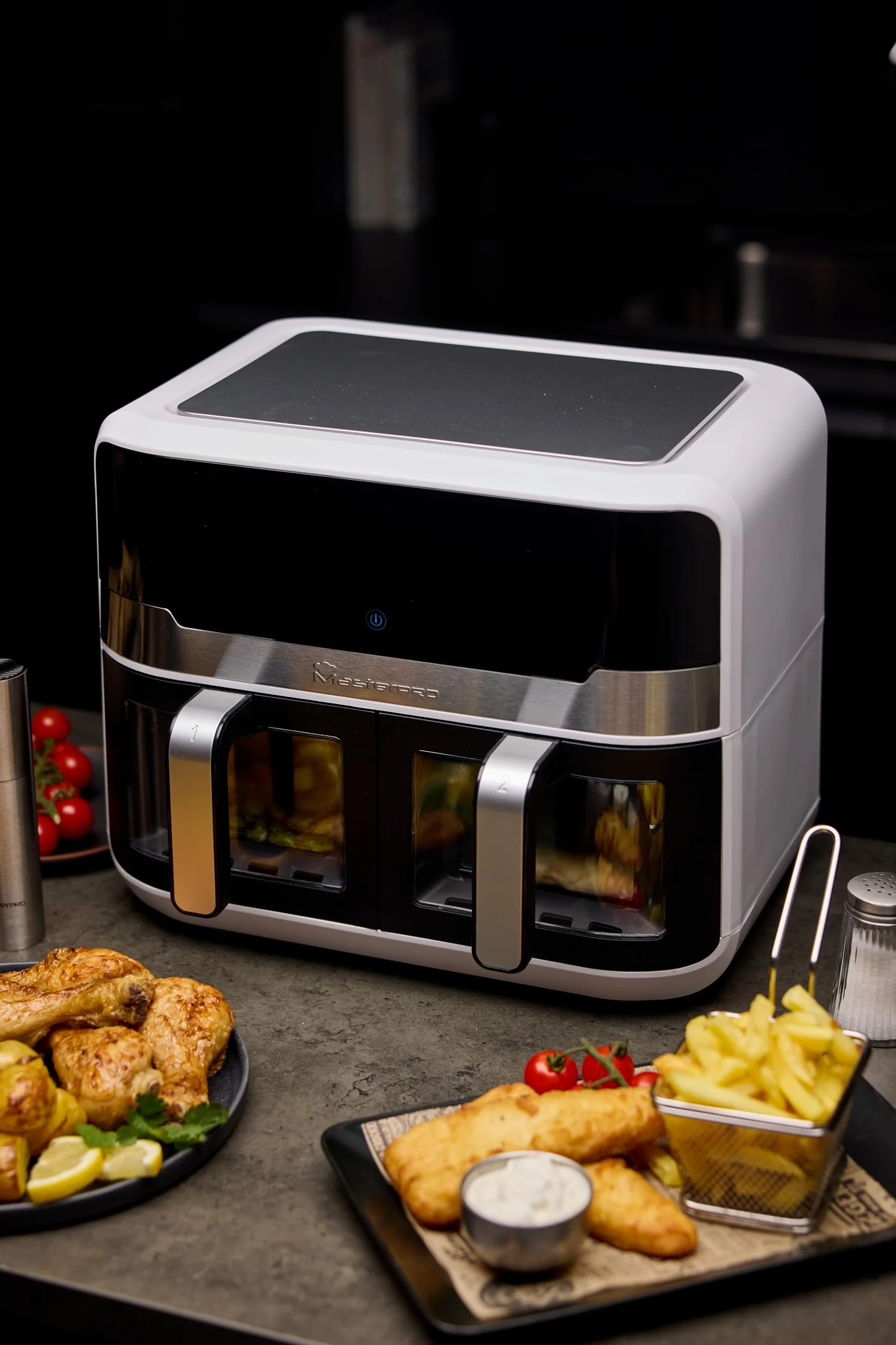 MasterPRO Rocket Duo 900 Podwójna frytownica powietrzna 9L 2400W cyfrowy wyświetlacz
