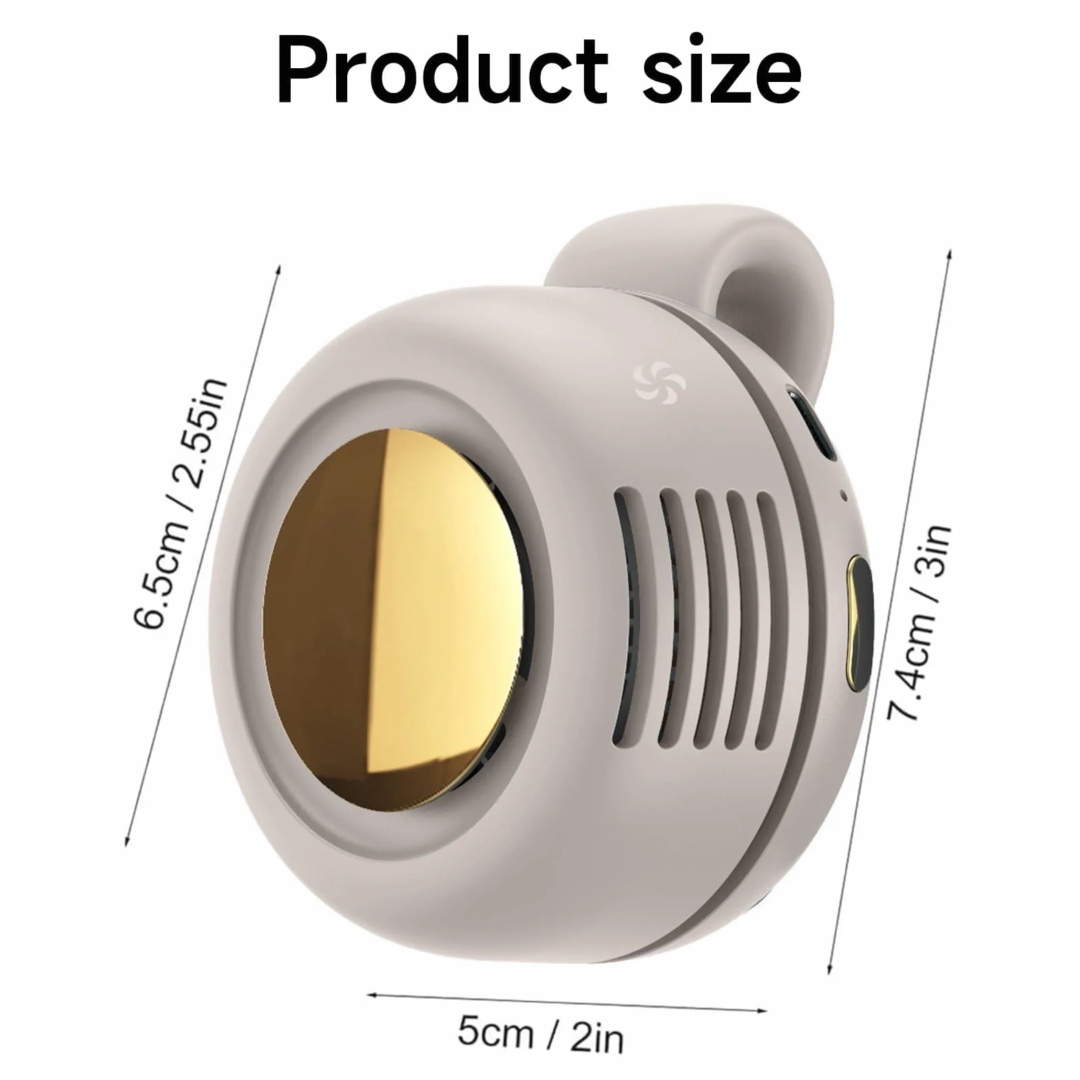 Wentylator z klipsem na szyję, przenośny mini wentylator USB, cichy bezłopatkowy 3 prędkości