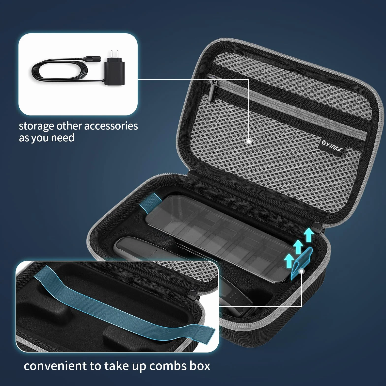 Etui podróżne dla OneBlade QP2520/QP2530/QP2620/QP2630, twarda obudowa EVA, wodoszczelne, odporność na uderzenia, uchwyt na ostrze
