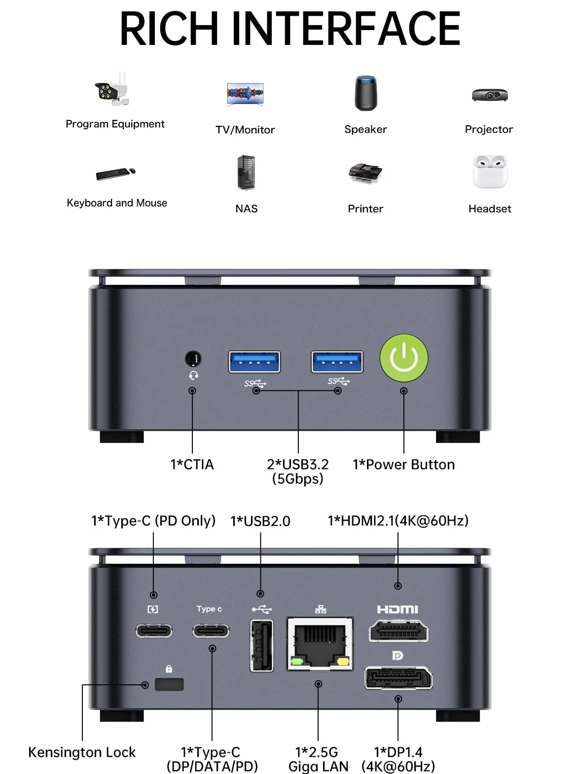 GMKtec Mini-PC-Komputer, G10 Ryzen 5 3500U (przekracza N150/N97), 16 GB pamięci RAM, 1 TB SSD, 2,5-GbE-NIC-LAN, komputer stacjonarny, biuro, dom, biznes, HTPC, Proxmox, potrójny wyświetlacz 4K, WLAN