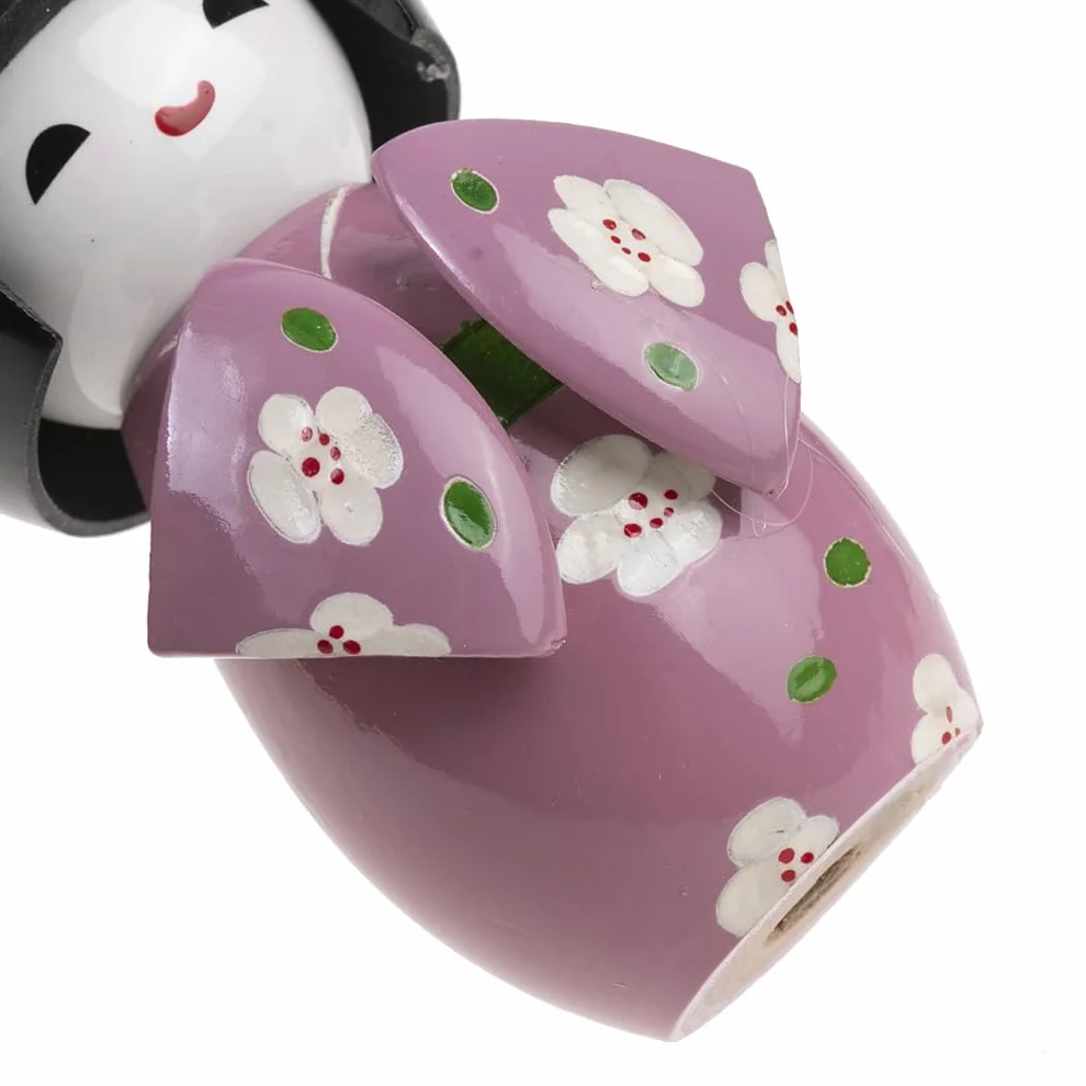 Japońskie lalki Kokeshi fioletowy odcień 3 sztuki