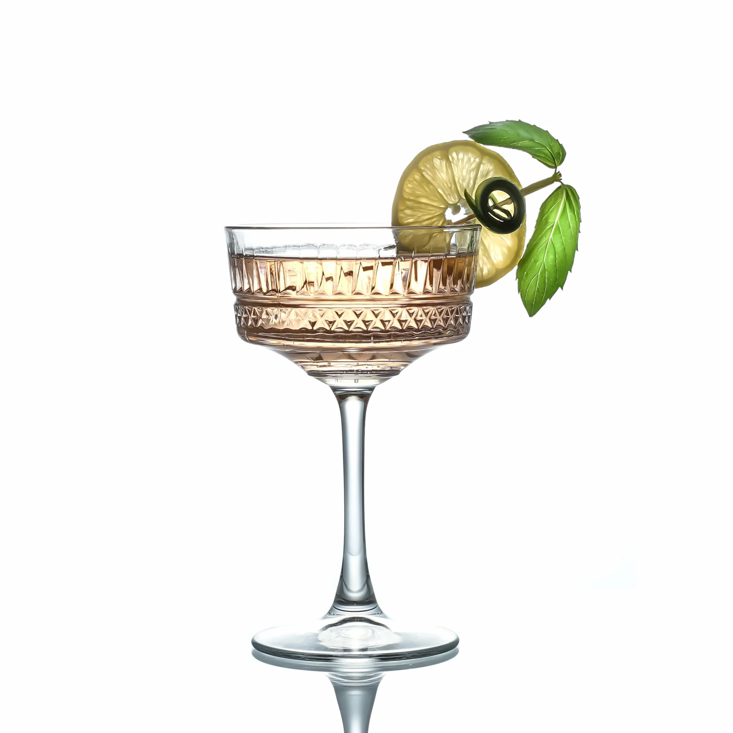 Zestaw 4 kieliszków do szampana, koktajli, martini, kieliszków do wina, z długą łodygą (260 ml) (4 szt.)