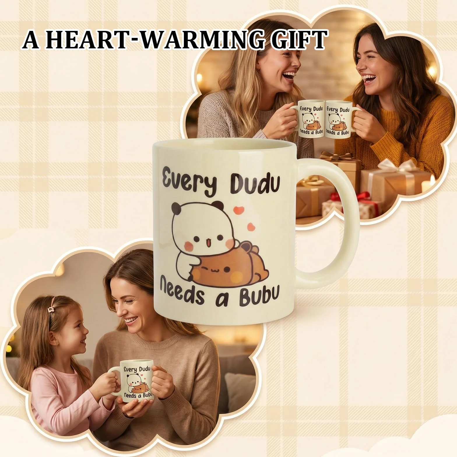 Bubu Dudu ceramiczna filiżanka do kawy 350 ml mleczna biel odporna na wysokie temperatury