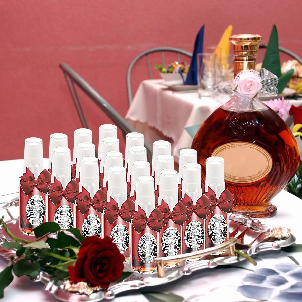 DKBT 40 sztuk butelek z rozpylaczem, małe 20 ml, mini do napełniania plastikiem