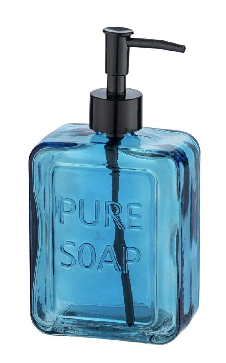 WENKO Dozownik mydła Pure Soap niebieski 9,5 x 20 x 6 cm
