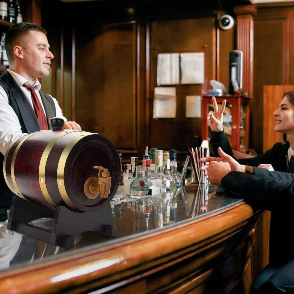 Beczki dębowe 1,5 l do przechowywania wina, alkoholi i piwa 7,87 x 7,87 x 11,22 cala
