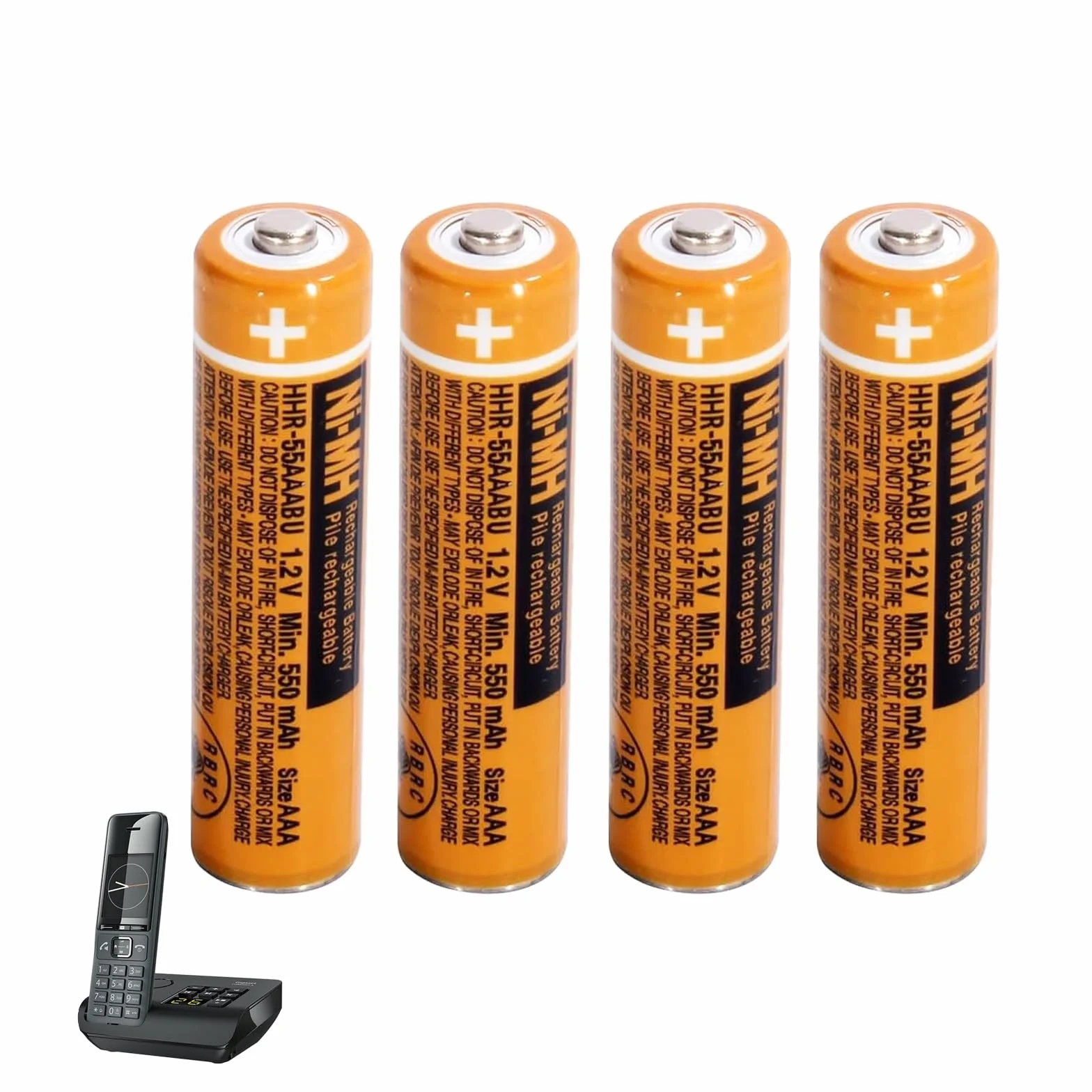 Akumulator NI-MH 550 mAh (1,2 V) do telefonów bezprzewodowych Panosonic, baterie AAA do urządzeń mobilnych Gigaset, 4 sztuki