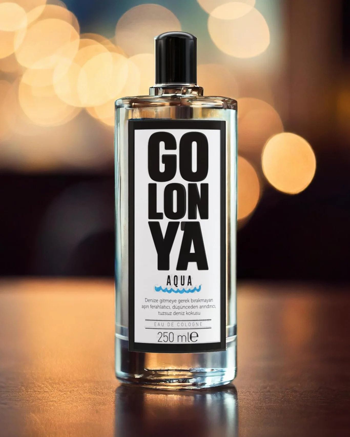 AQUA - Butelka wody kolońskiej - Butelka Kolonya 250ml - Orzeźwiający - Intensywny - Zapach morski - Perfumy unisex utrzymujące się przez długi czas
