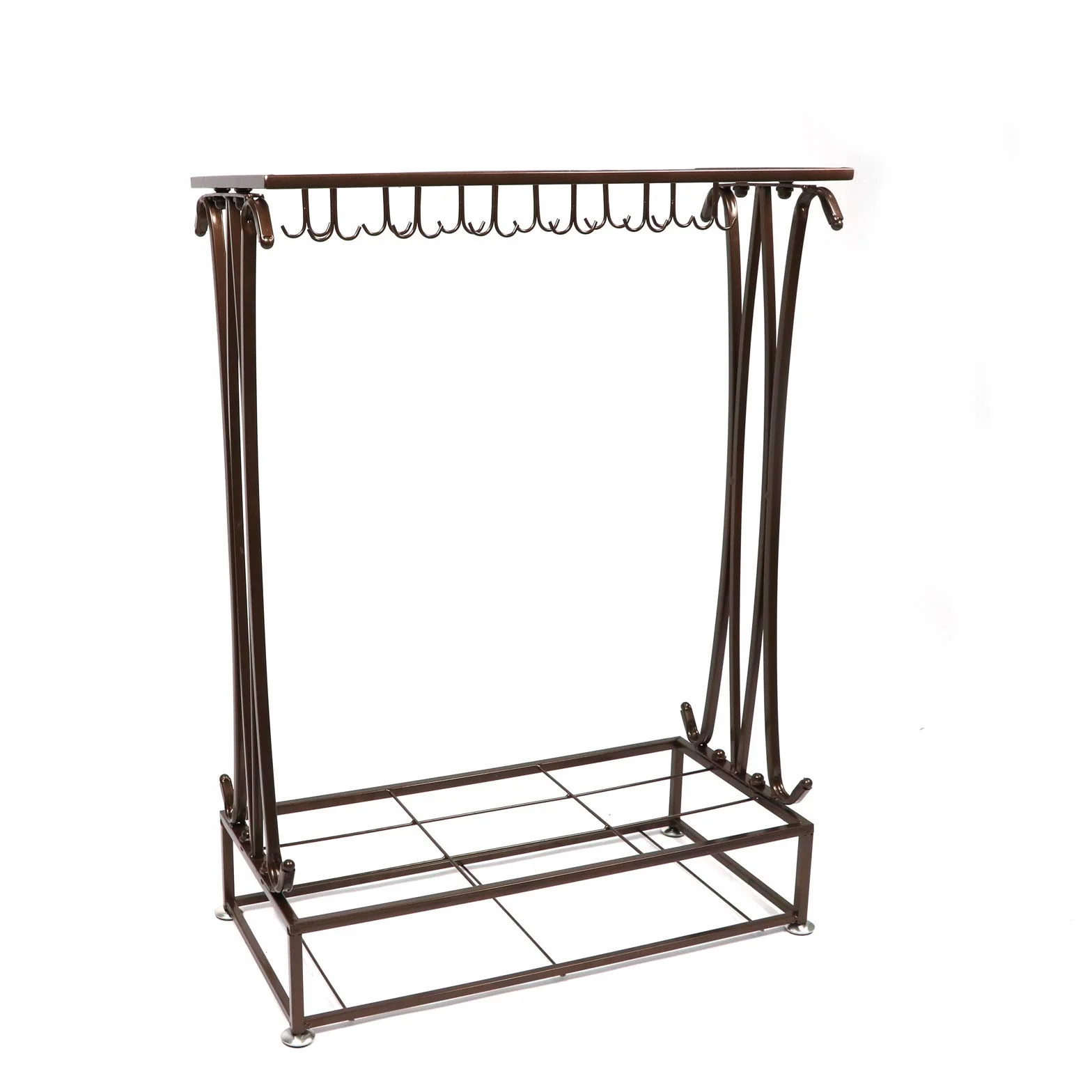Stojak na parasol prostokątny metalowy 21 otworów 70x50x24 cm z haczykami