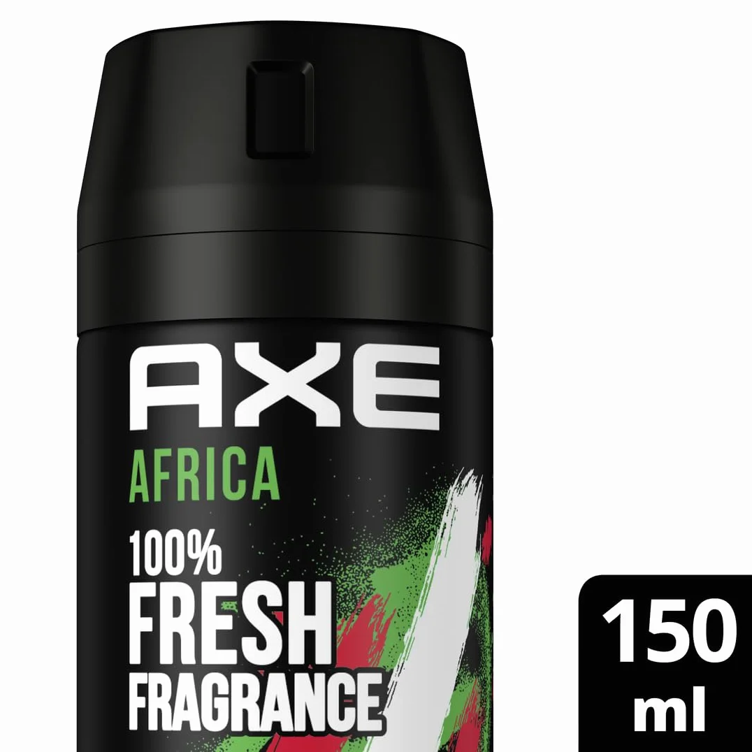 AXE Afryka dezodorant w sprayu do ciała z ochroną 48H przed zapachem ciała, bez soli aluminiowych, 12 sztuk