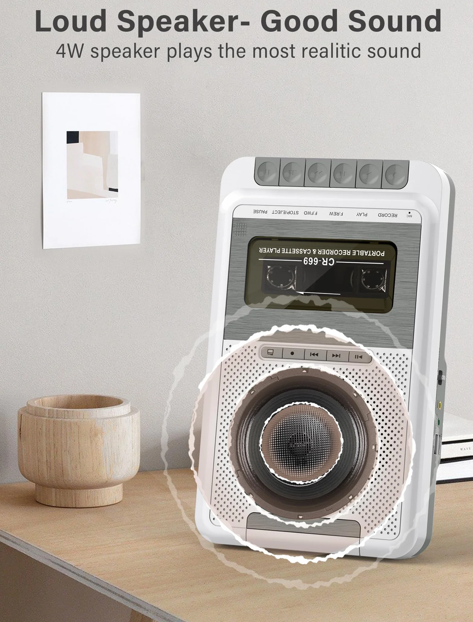Konwerter magnetofonowy, przenośna kaseta do muzyki MP3 za pomocą dysku U/karty SD lub komputera, nagrywanie na kasety/USB/kartę SD za pomocą mikrofonu, magnetofon kasetowy z gniazdem słuchawkowym