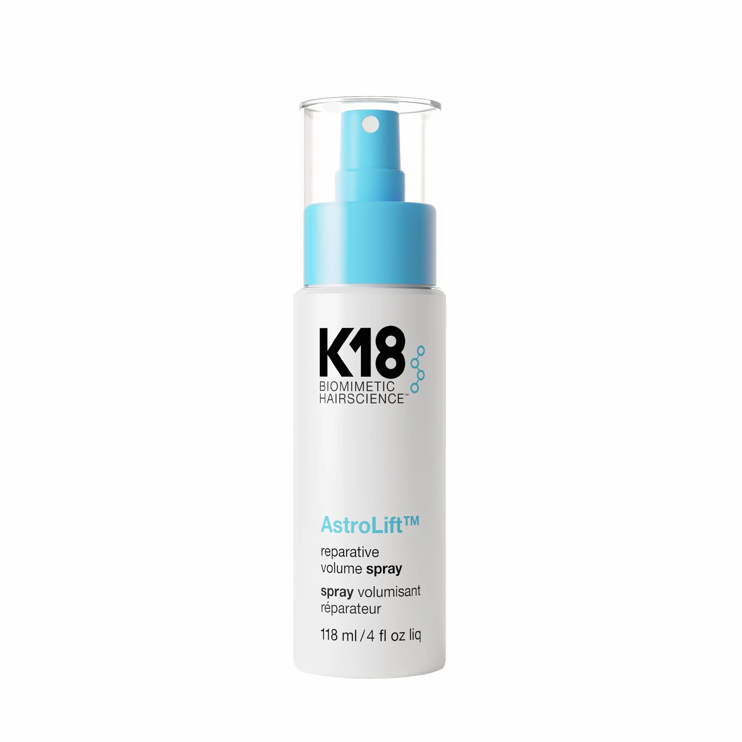 K18 AstroLift reparative Volume spray do włosów, zagęszczający spray do włosów, utrzymuje się przez 2 dni, nie klei się, odporny na wilgoć, 118 ml