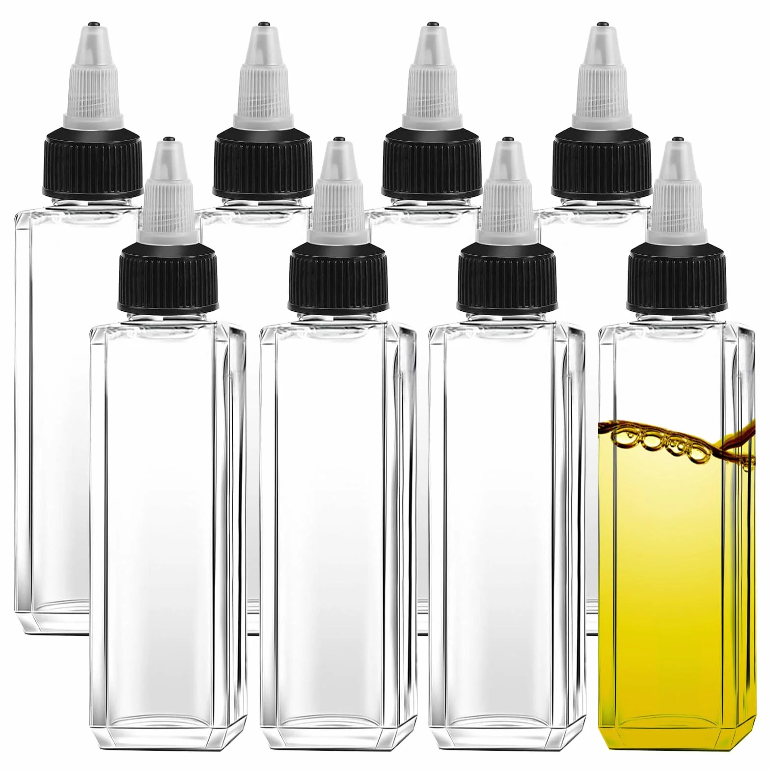 APOMOONS 8 sztuk butelek 100ML dozownik do oleju plastikowy pojemnik na olej sos ocet