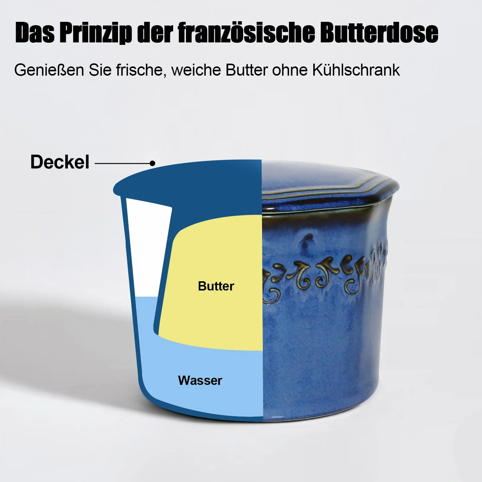 Masło ceramiczne 280g z chłodzeniem i pokrywką