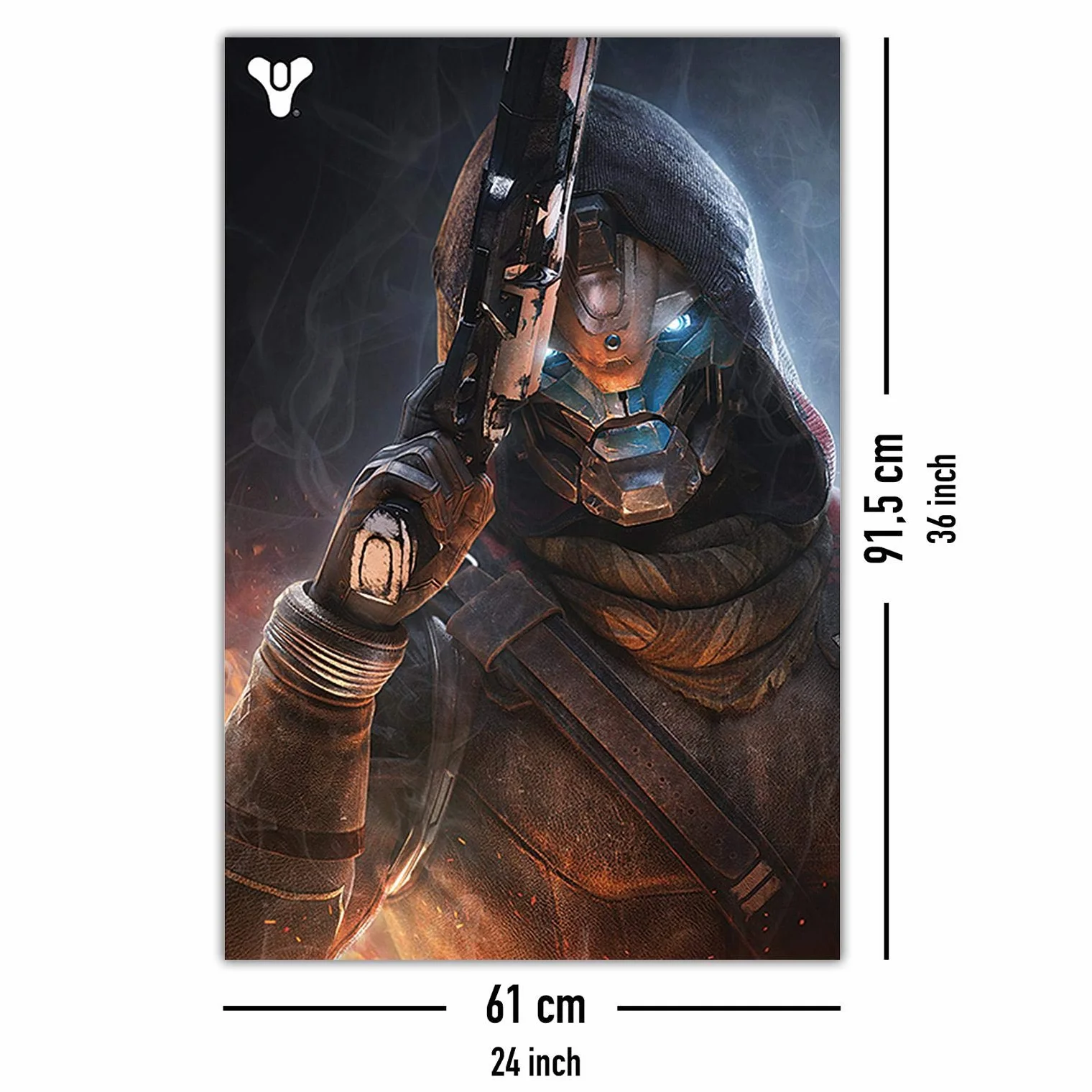 Destiny 2 plakat Cayde-6 (61 cm x 91,5 cm) + 2 przezroczyste karnisze z zawieszeniem
