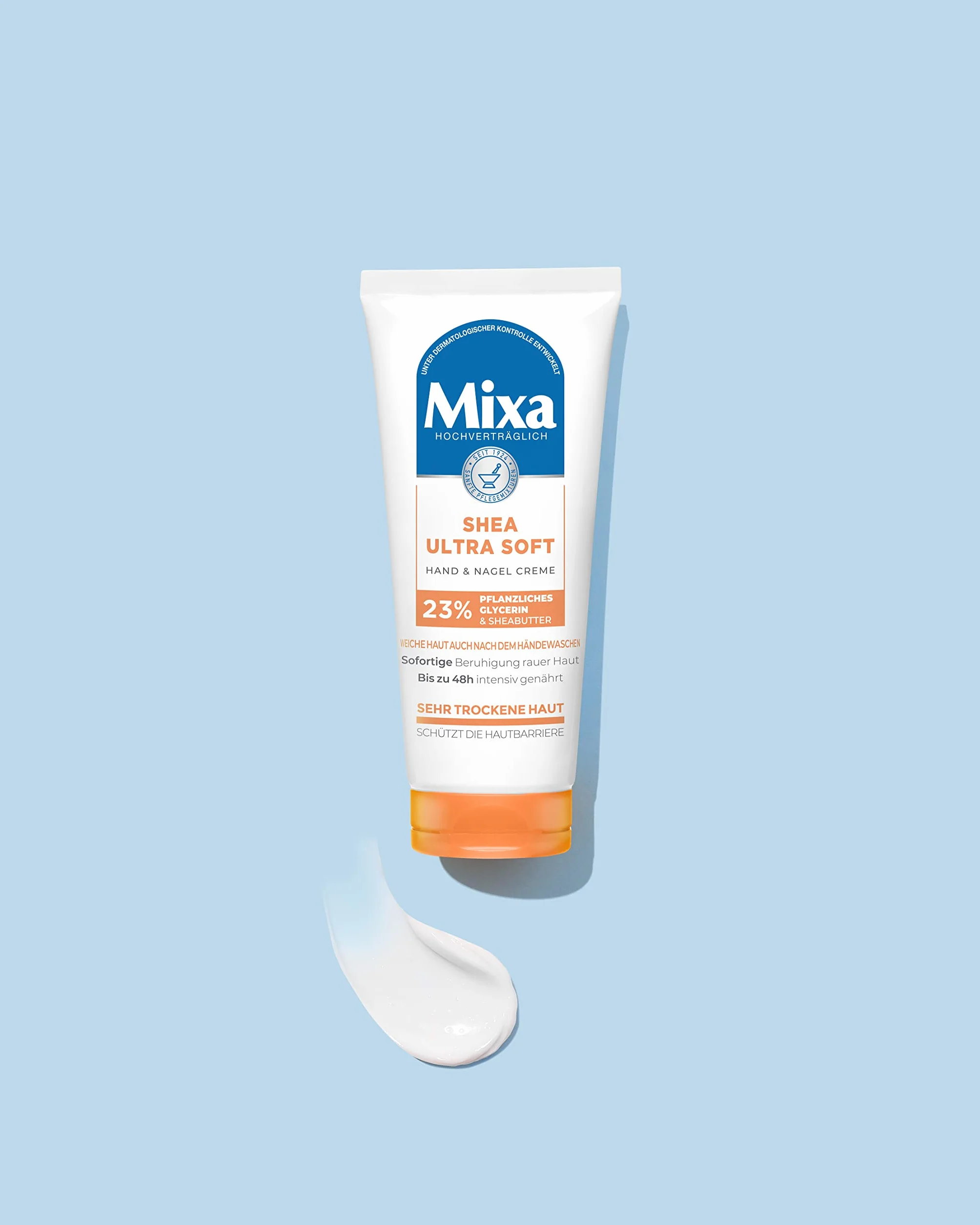 Mixa Shea Ultra Soft krem do rąk i paznokci – pielęgnujący balsam do rąk do suchych, popękanych i szorstkich rąk, ochrona i intensywna pielęgnacja z gliceryną i masłem shea, 100 ml