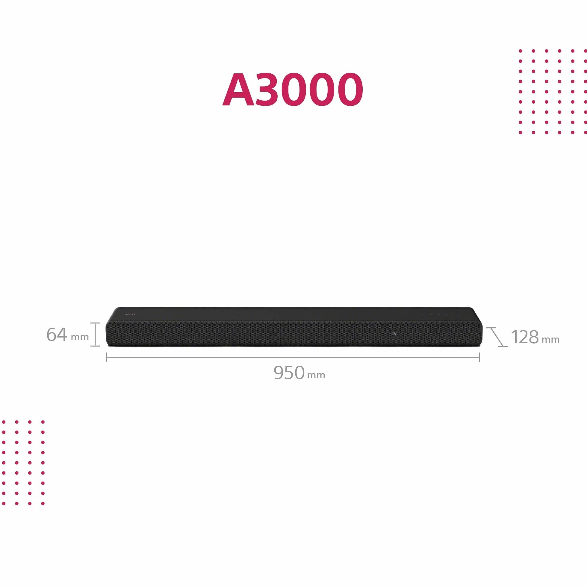 Sony Hta3000.Cel HTA3000.CEL Głośnik, Czarny, ‎12,8 x 95 x 6,4 cm